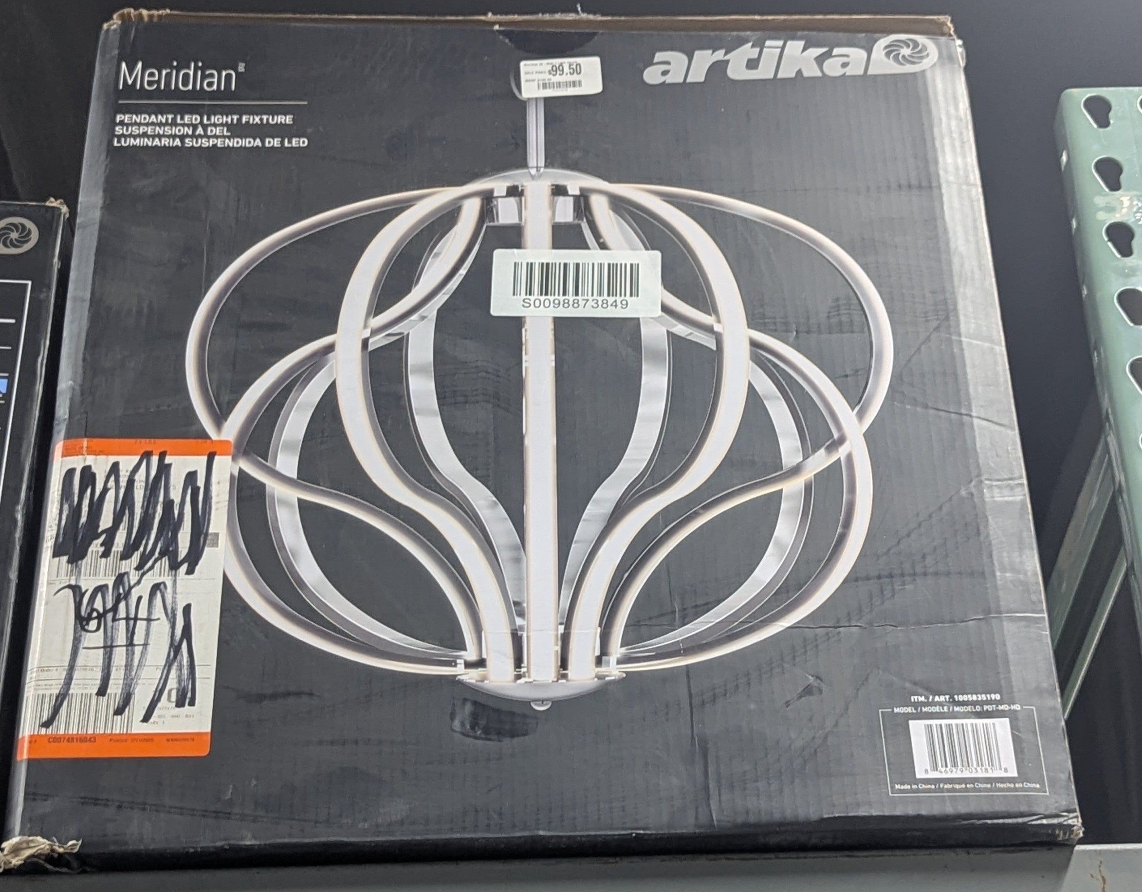 Meridian 30-Watt 1 Light Chrome Modern Integrated LED Pendant Light Fixture for Dining Room or Kitchen