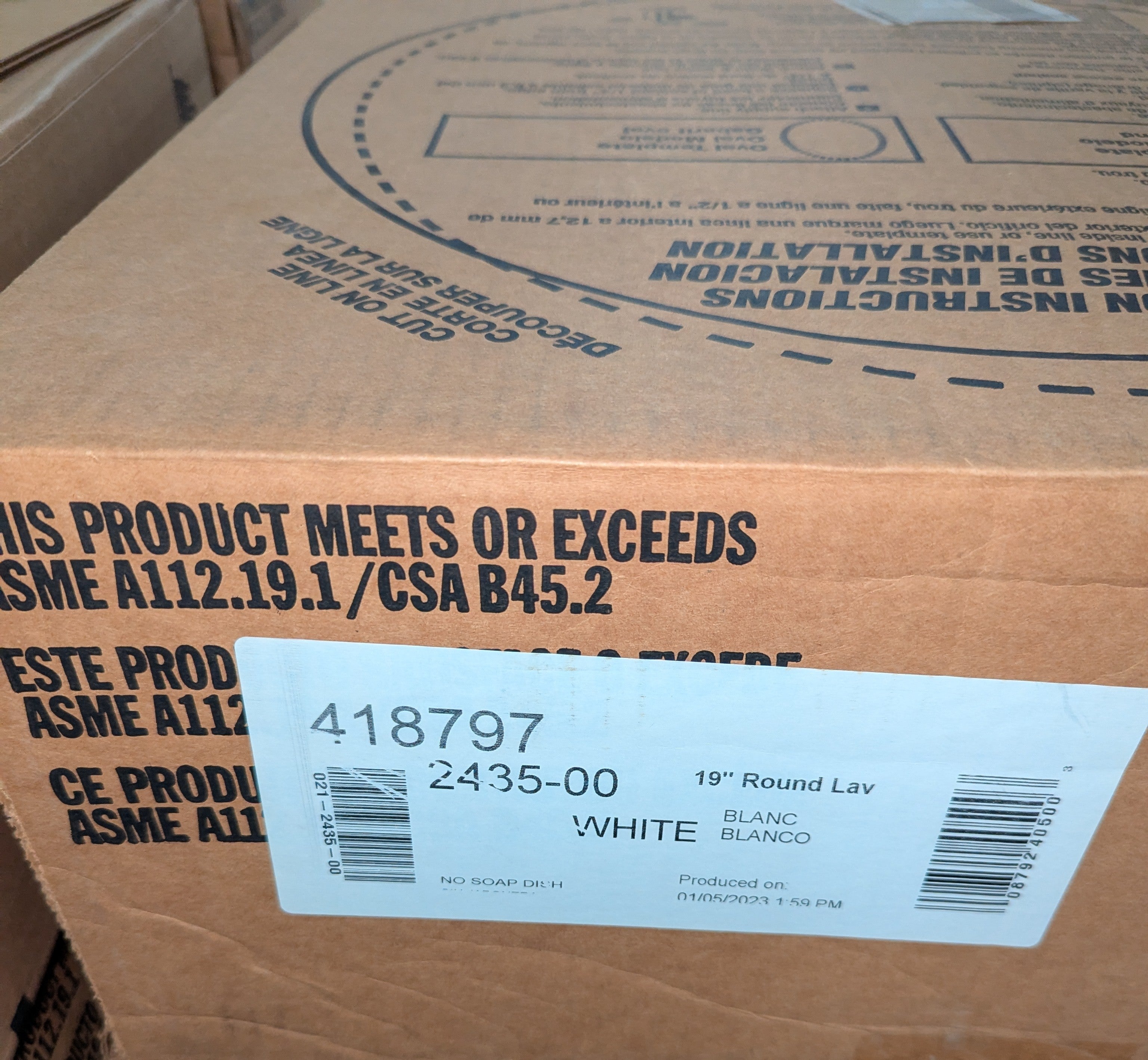 Laurel is a 19 in. round self-rimming drop-in porcelain steel lavatory.