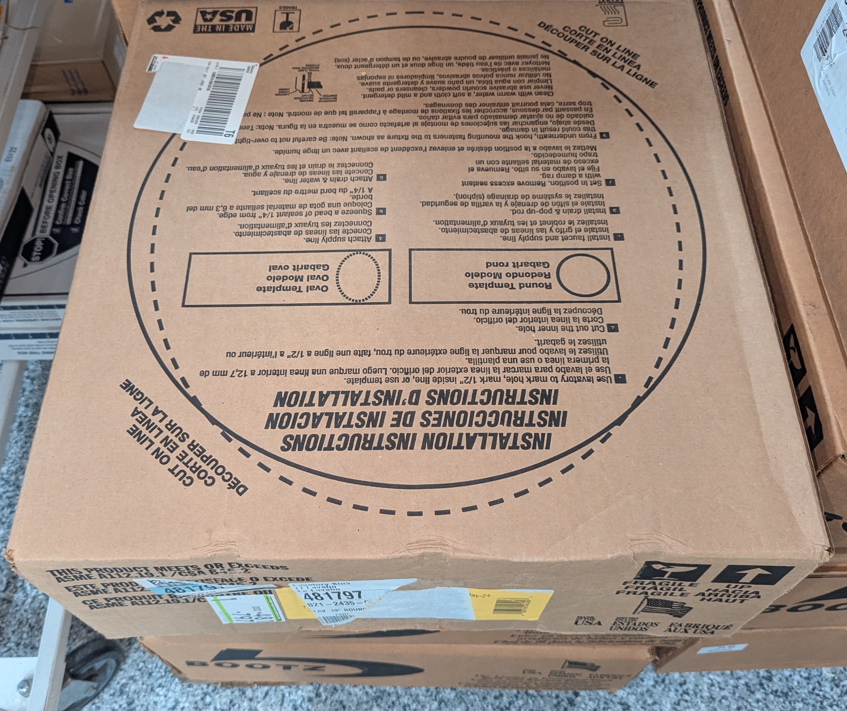 Laurel is a 19 in. round self-rimming drop-in porcelain steel lavatory.