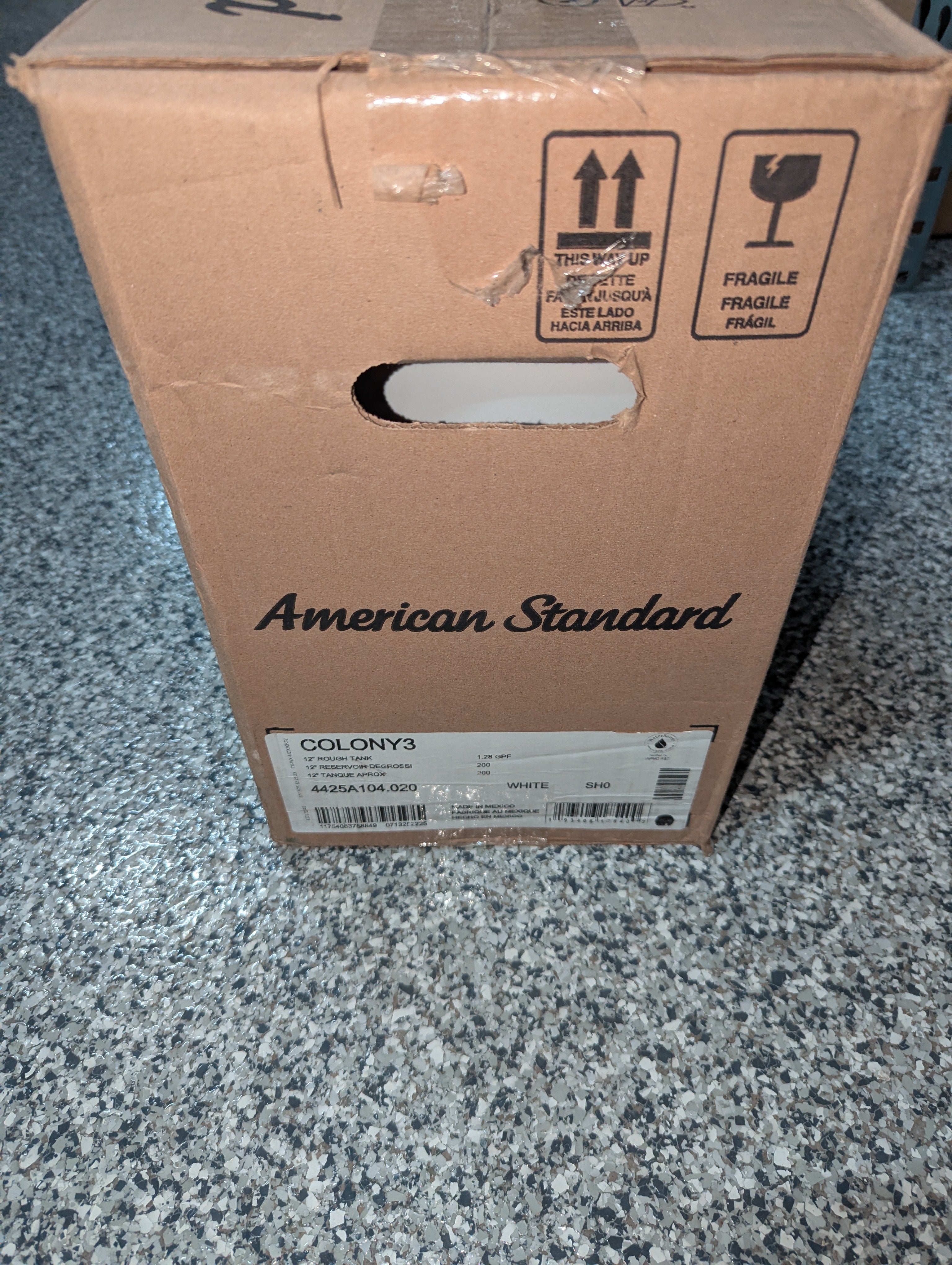 American Standard Colony3 1.28 GPF Single Flush Toilet Tank Only with Pressure Assisted Flushing Technology in White