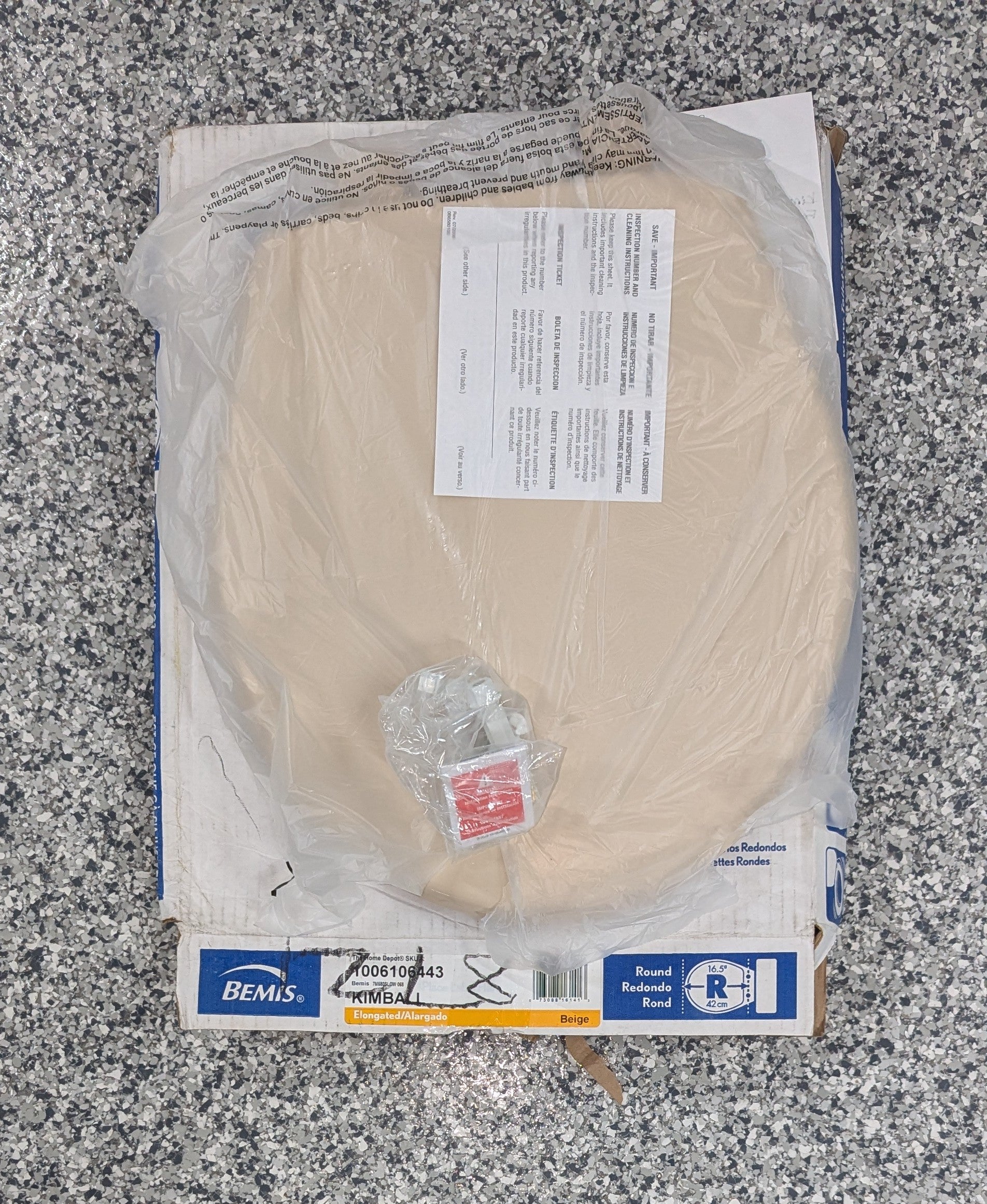 Kimball Slow Close Round Closed Front Plastic Toilet Seat in Fawn Beige Never Loosens