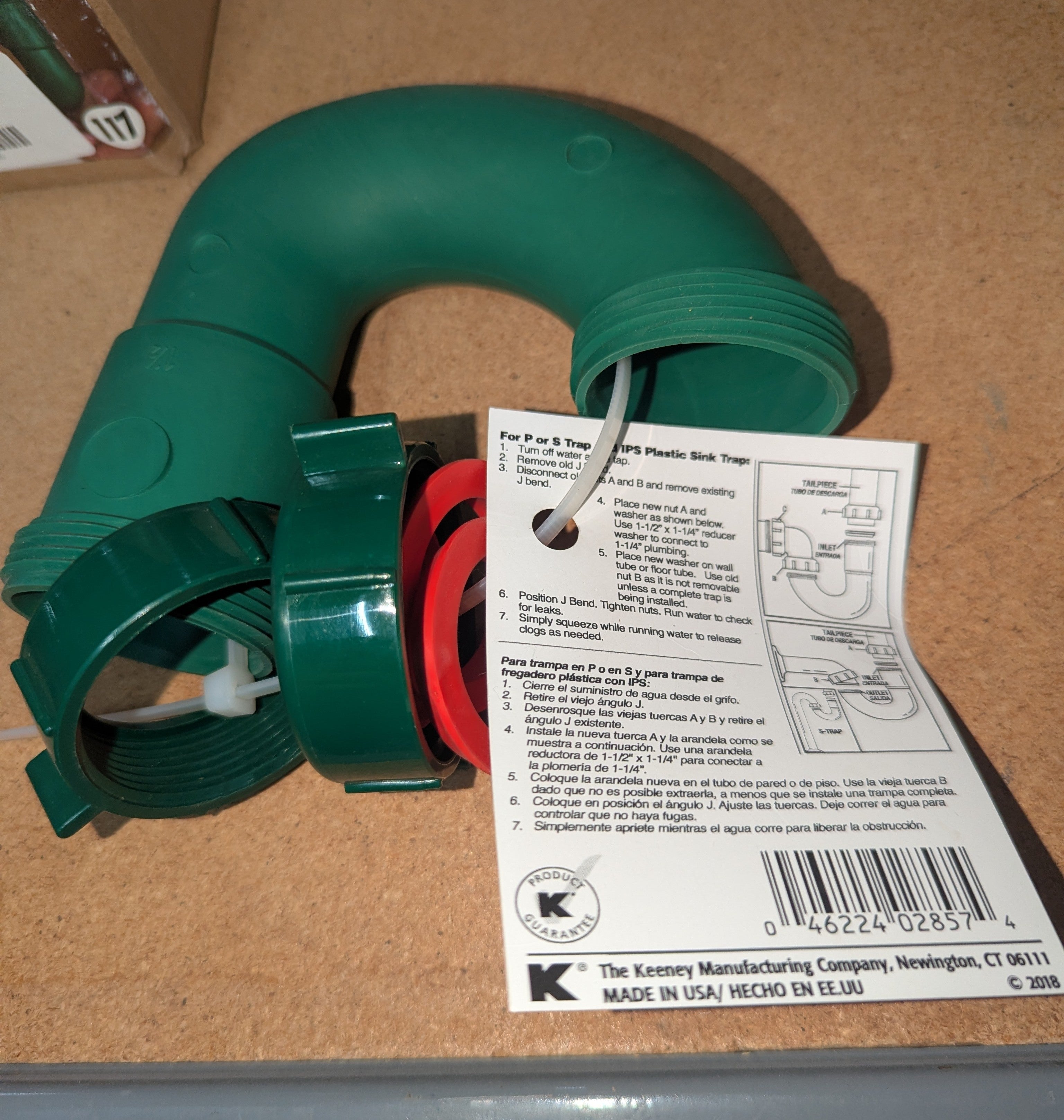 1-1/2 in. x 1-1/2 in. Rubber Squeeze Clean J-Bend with 1/4 Reduction Washer