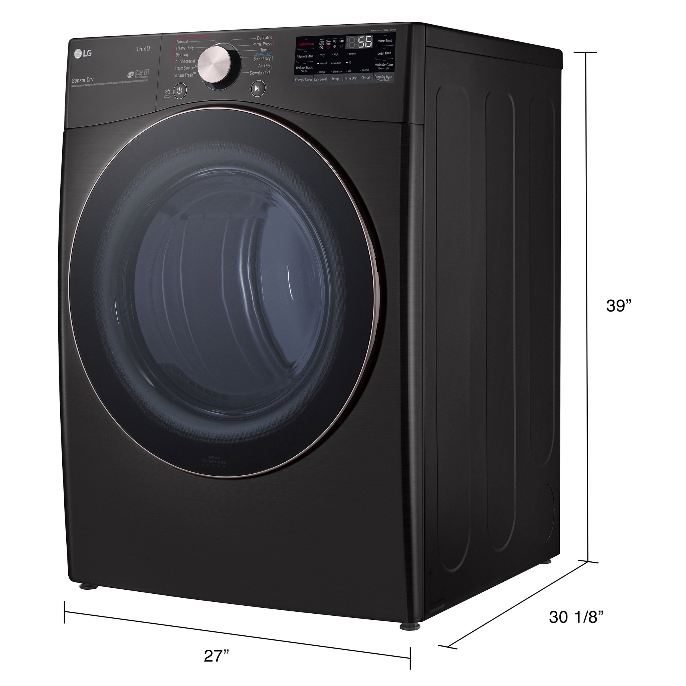 LG 7.4 cu. ft. Ultra Large Capacity Smart Wi-Fi Enabled Front Load ELECTRIC Dryer with TurboSteam and Built-In Intelligence