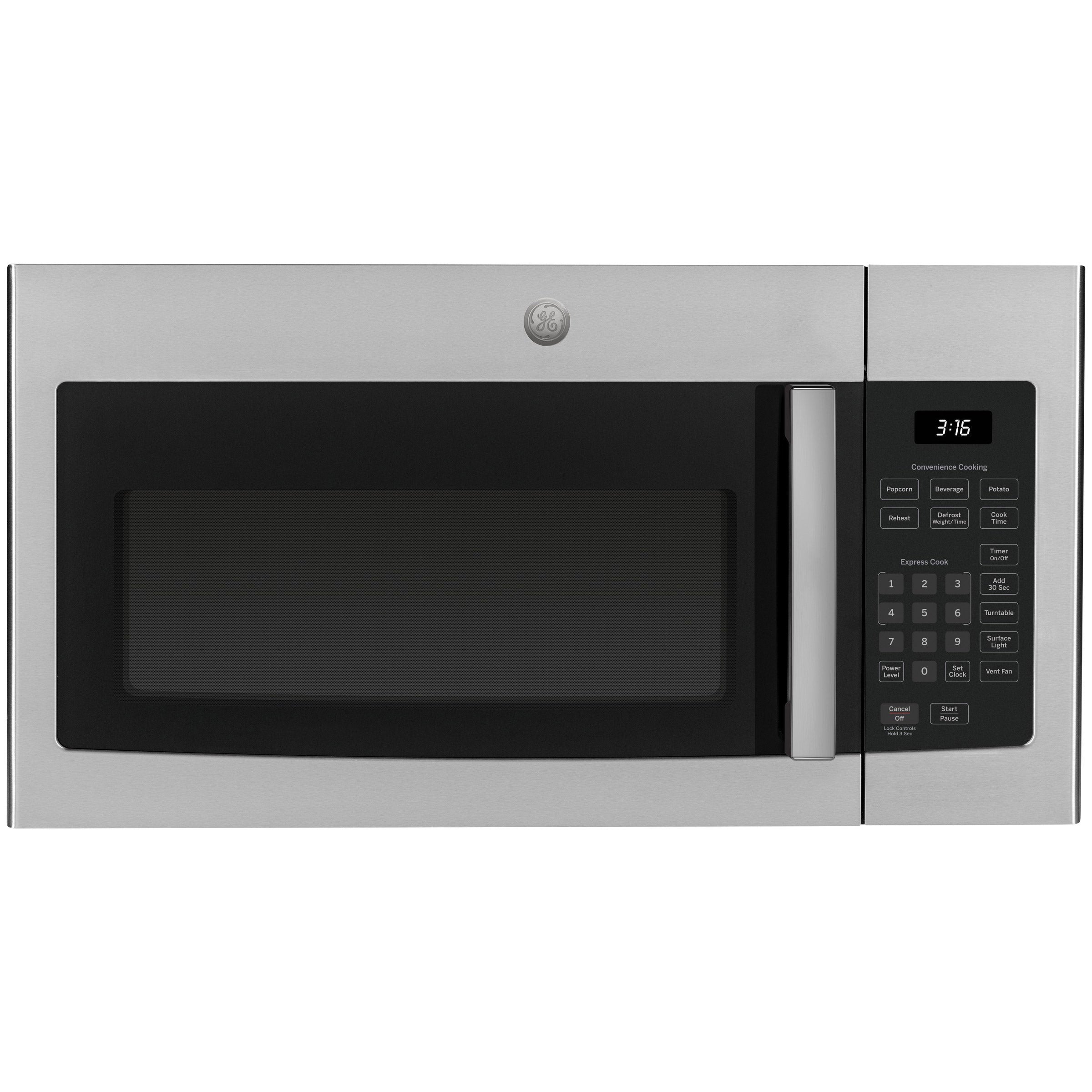 GE 30" 1.6 cu. ft. Over-the-range Microwave Oven with Cooktop Lighting, 300-CFM Venting (JVM3160DFBB)