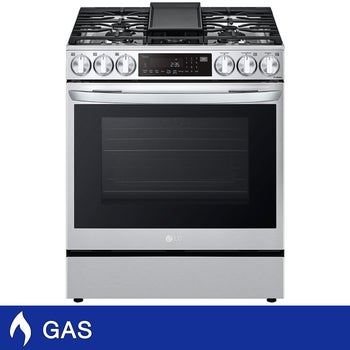 LG 6.3 cu. ft. Smart wi-fi Enabled InstaView GAS Slide-In Range with ProBake Convection and Air Fry