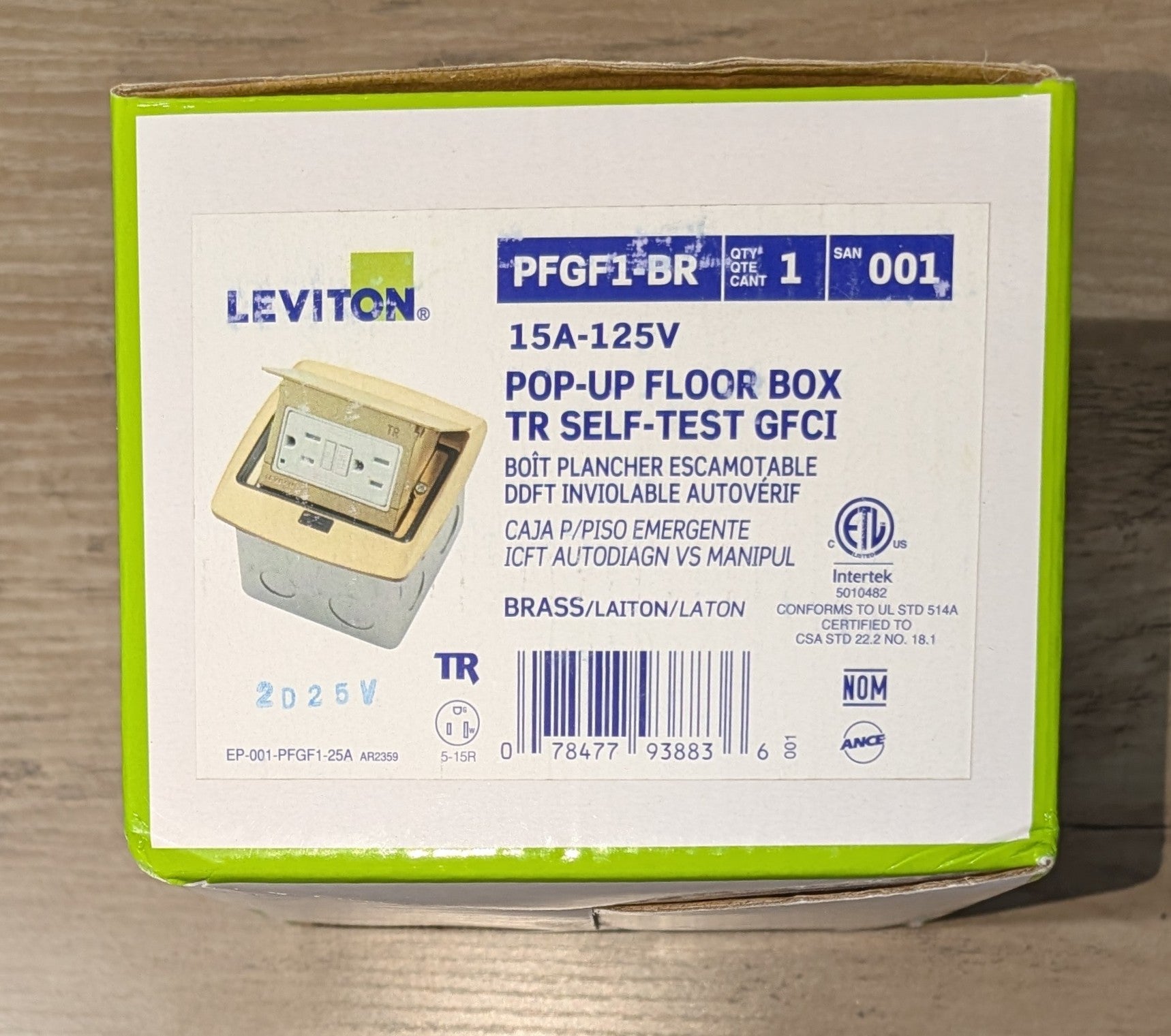 Pop - Up Floor Box with 15 Amp, Tamper - Resistant Self - Test GFCI Outlet, Brass PFGF1 - BR - Stu's Home Improvement Outlet