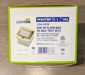 Pop - Up Floor Box with 15 Amp, Tamper - Resistant Self - Test GFCI Outlet, Brass PFGF1 - BR - Stu's Home Improvement Outlet