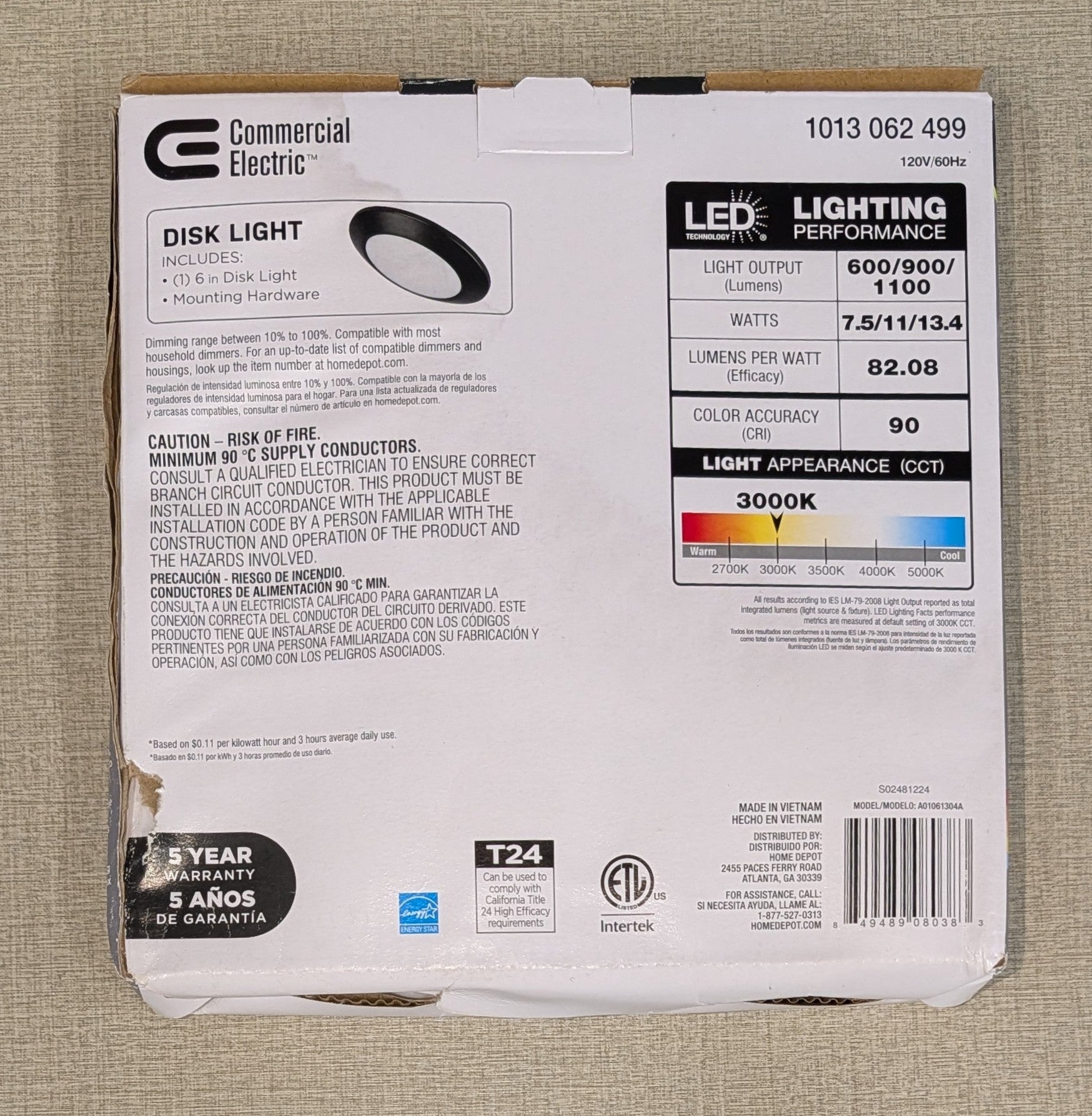 6 in. Matte Black Disk Light LED Flush Mount Light Fixture 600 - 900 - 1100 Lumens 2700K - 5000K Dimmable J - Box Compatible - Stu's Home Improvement Outlet