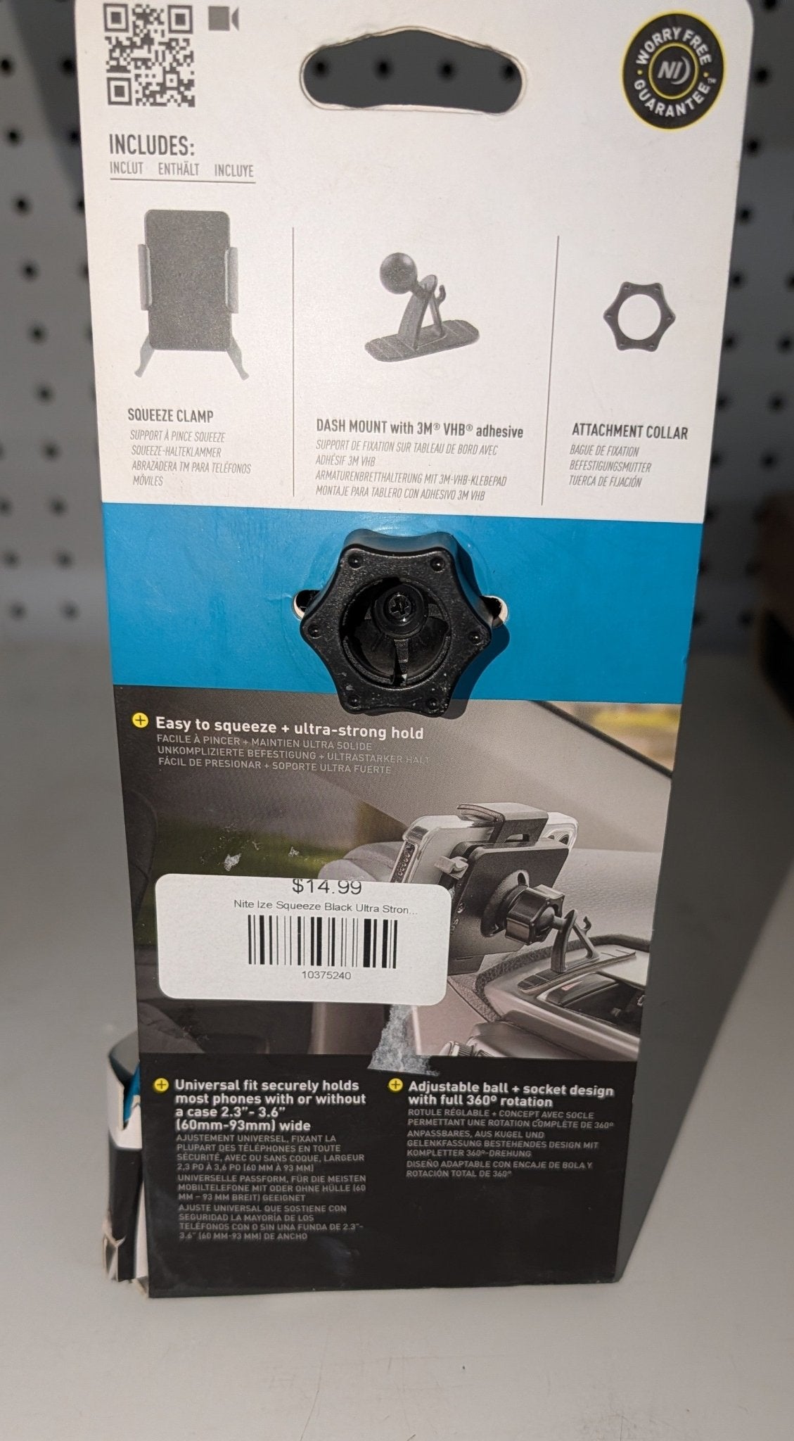 Nite Ize Squeeze Black Ultra Strong SqueezeDash/Window Clamp Mount For Universal - Stu's Home Improvement Outlet