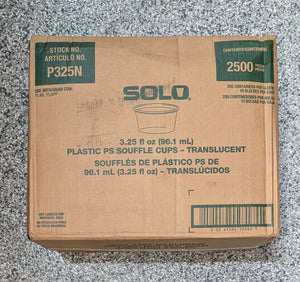 Dart P325N 3.25 Oz. Polystyrene Portion Cups - Translucent (2500/Carton) - Stu's Home Improvement Outlet