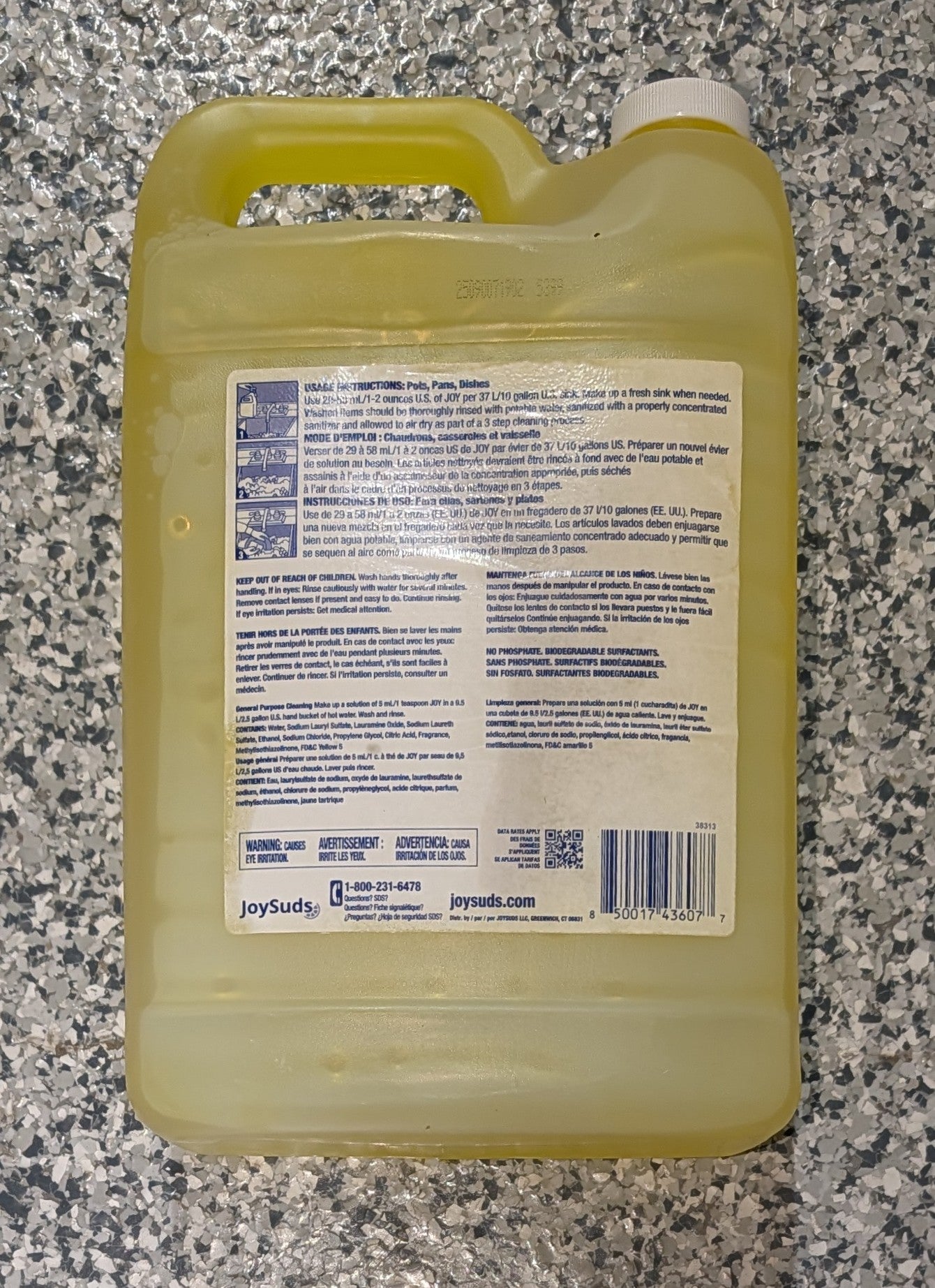 Joy Dishwashing Liquid, Lemon Scent, 1 gal Bottle - Stu's Home Improvement Outlet