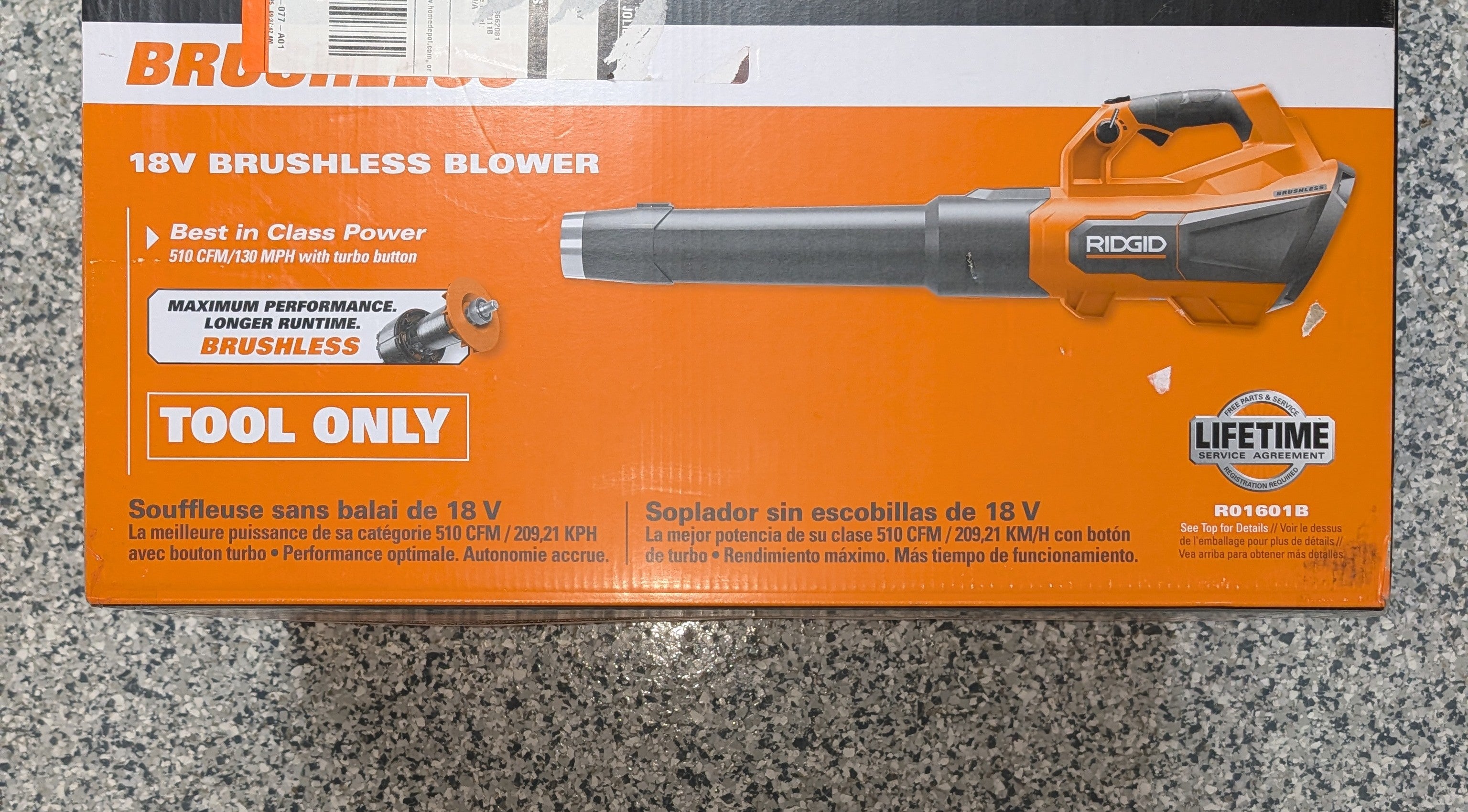 RIDGID 18V Brushless 130 MPH 510 CFM Cordless Battery Leaf Blower (Tool Only)