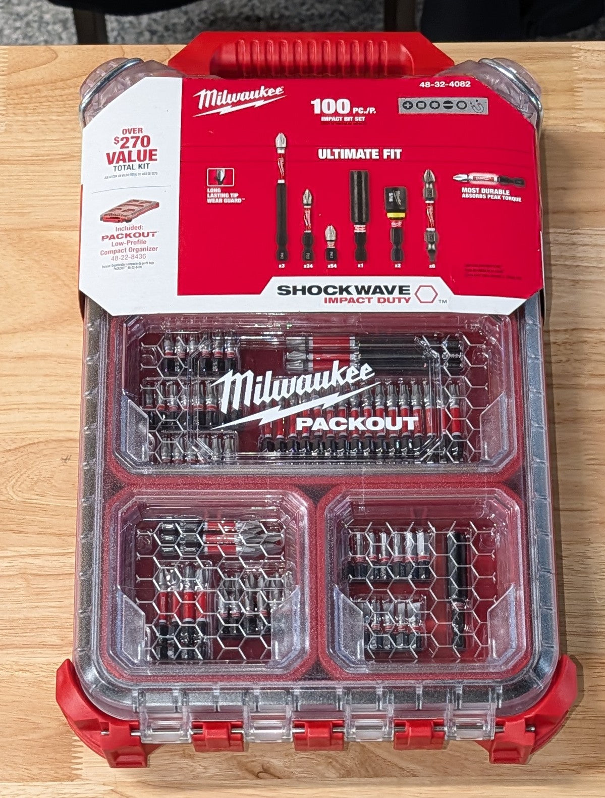 Milwaukee Shockwave Assorted 1/4 in. drive X 4 in. L Impact Driver Bit Set Alloy Steel 100 pc