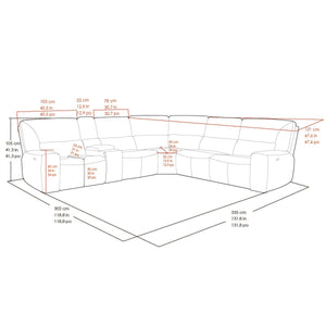 Sweeney Fabric Power Reclining Sectional with Power Headrests - Stu's Home Improvement Outlet