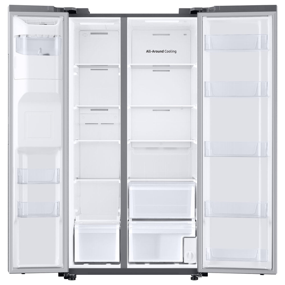 Samsung 22-cu ft Counter-Depth Side-by-Side Refrigerator Smart Compatible with Ice Maker ,Water and Ice Dispenser ( Fingerprint Resistant Stainless Steel ) ENERGY STAR Certified
