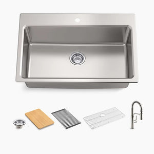 Kohler Provo 33" Dual Mount Single - bowl Workstation Kitchen Sink Kit (AS - IS) - Stu's Home Improvement Outlet