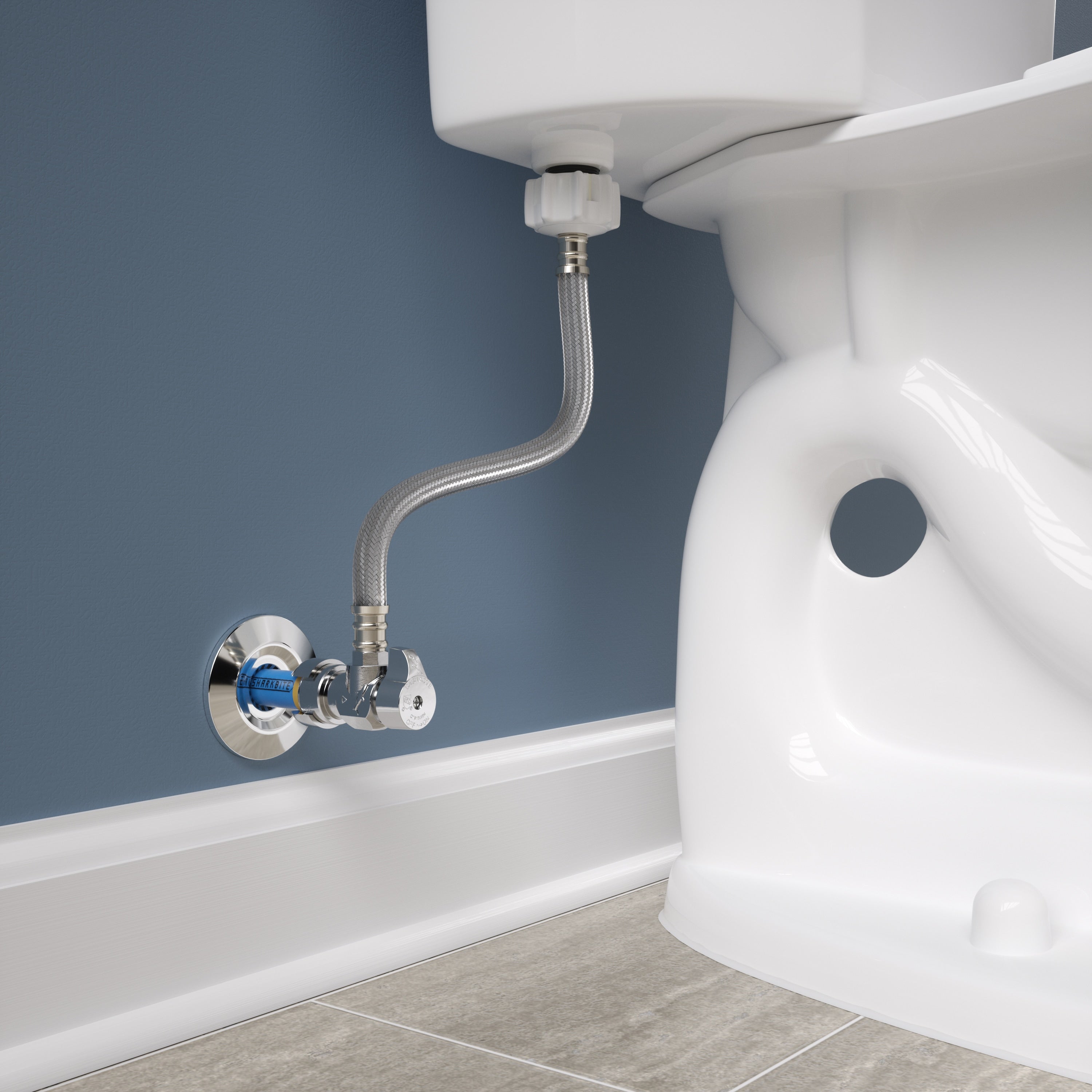 SharkBite Universal x 7/8-in Ballcock Thread x 12-in Braided Stainless Steel Flexible Toilet Supply Line