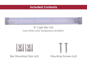 BLACK+DECKER BLACK+DECKER LED Under Cabinet Lighting 9 - in Hardwired/Plug - in Light Bar Under Cabinet Lights - Stu's Home Improvement Outlet