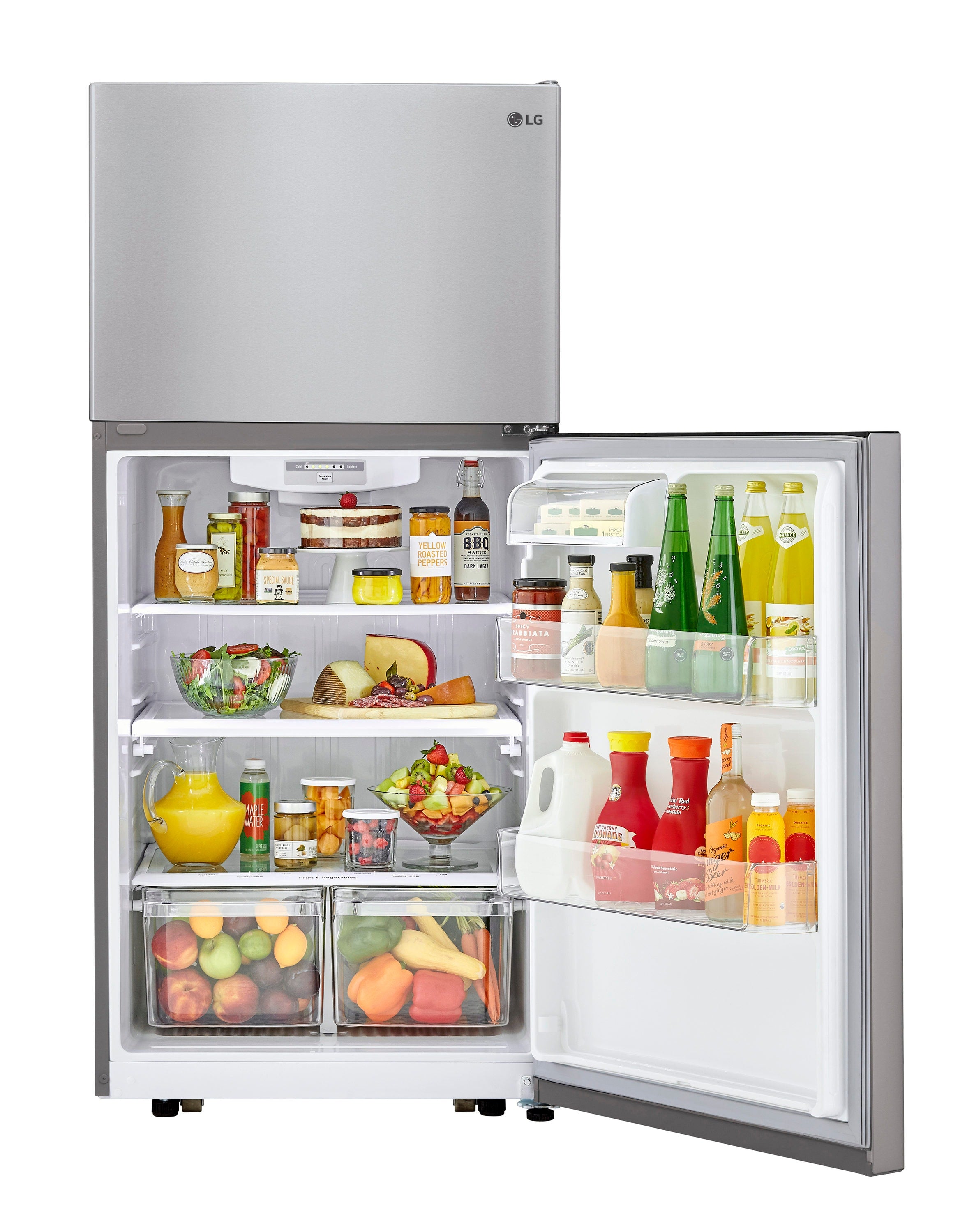 LG 20.2-cu ft Top-Freezer Refrigerator (Stainless Steel) ENERGY STAR