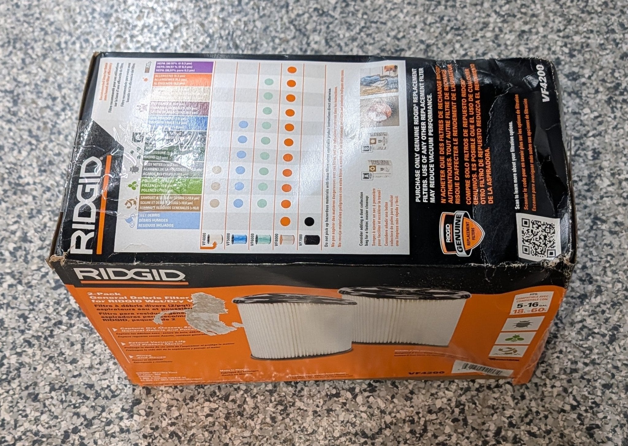 1 - Layer Standard Pleated Paper Filter for Most 5 Gallon and Larger RIDGID Wet/Dry Shop Vacuums (2 - Pack) - Stu's Home Improvement Outlet