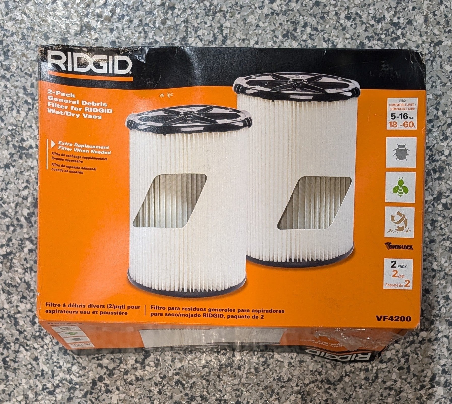 1 - Layer Standard Pleated Paper Filter for Most 5 Gallon and Larger RIDGID Wet/Dry Shop Vacuums (2 - Pack) - Stu's Home Improvement Outlet