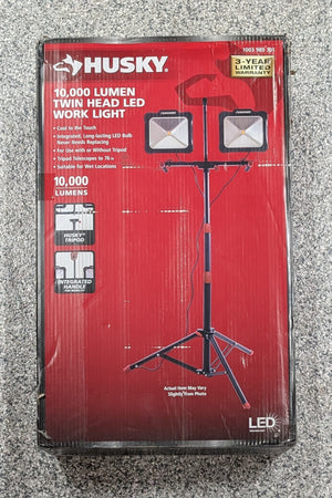 Husky 10000lm Twin Head LED Work Light with Tripod - Stu's Home Improvement Outlet