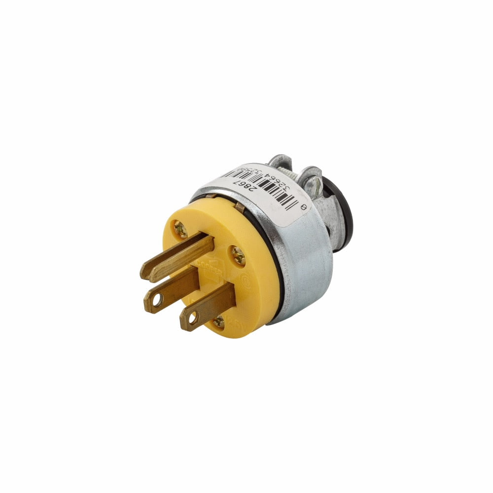 Eaton 15-Amp 125-Volt NEMA 5-15 3-wire Grounding Heavy-duty Straight Plug, Yellow