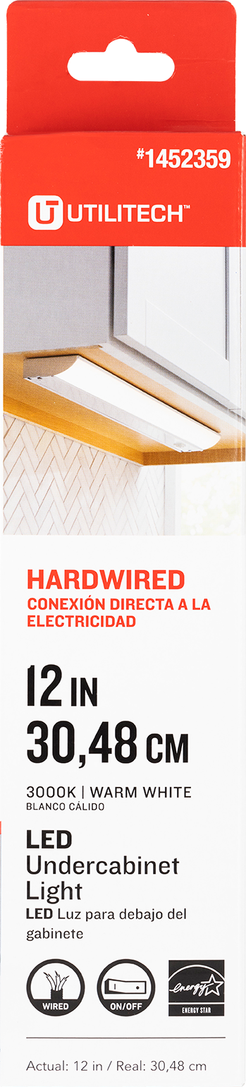 Utilitech 12-in Hardwired Light Bar Under Cabinet Lights
