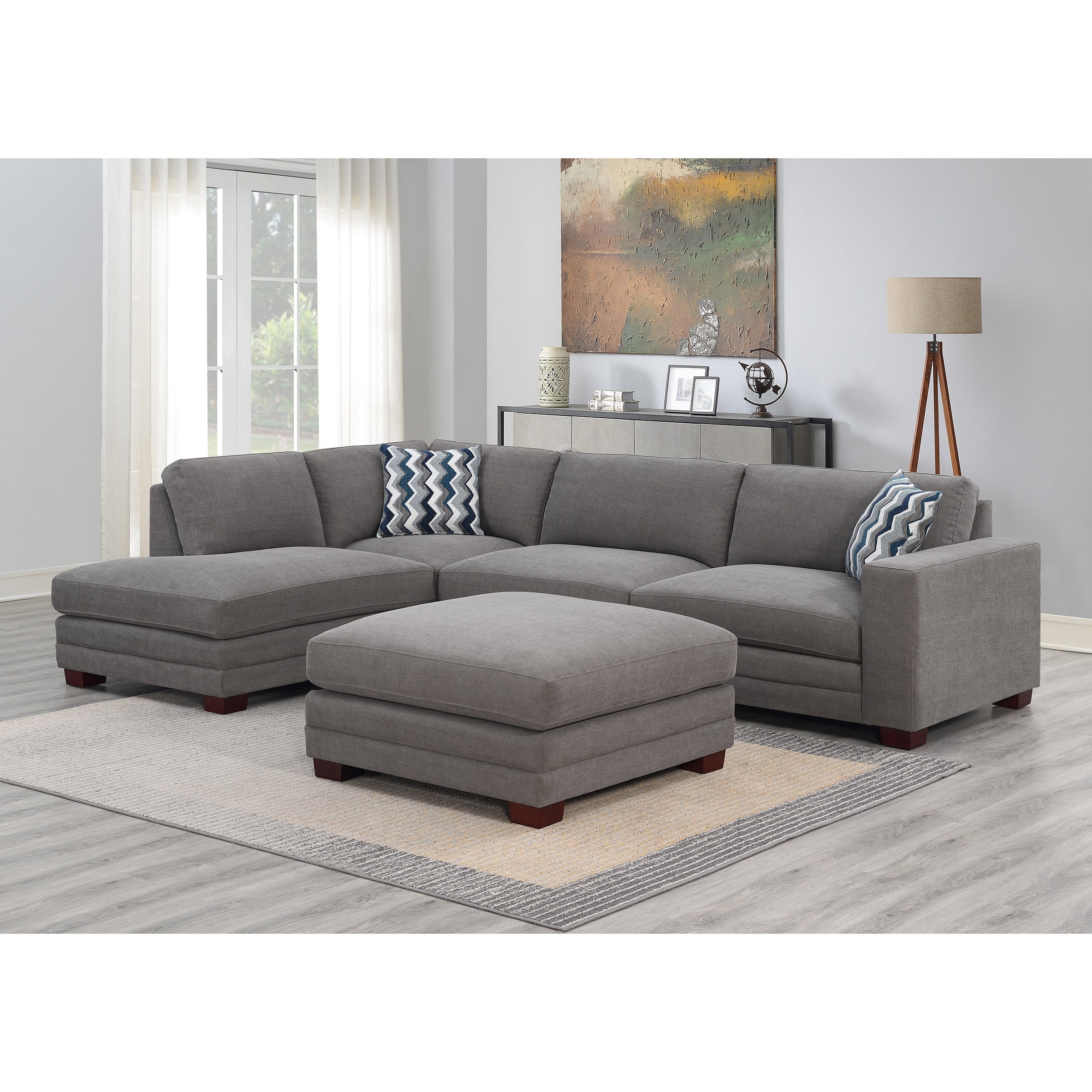 Penelope Fabric Sectional with Ottoman