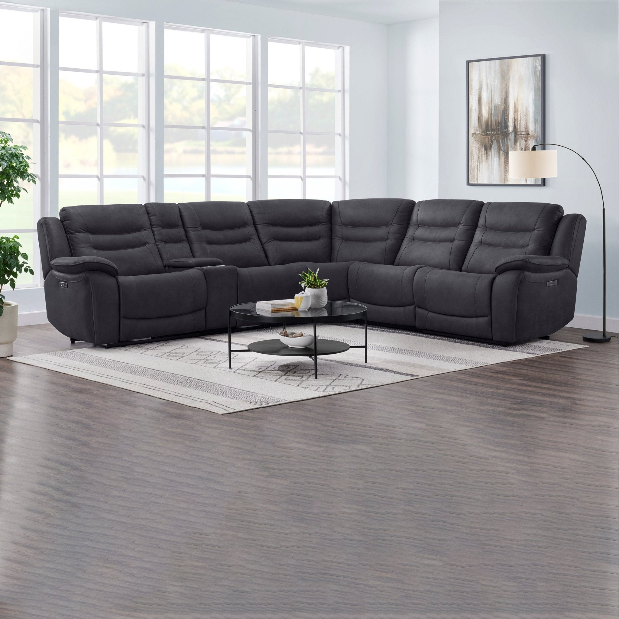Kelsee Fabric Power Reclining Sectional with Power Headrests - Stu's Home Improvement Outlet