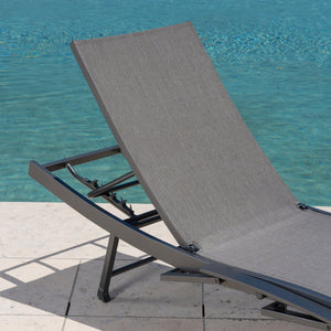 SunVilla Commercial Sling Wave Chaise Lounge with Adjustable Armrests - Stu's Home Improvement Outlet
