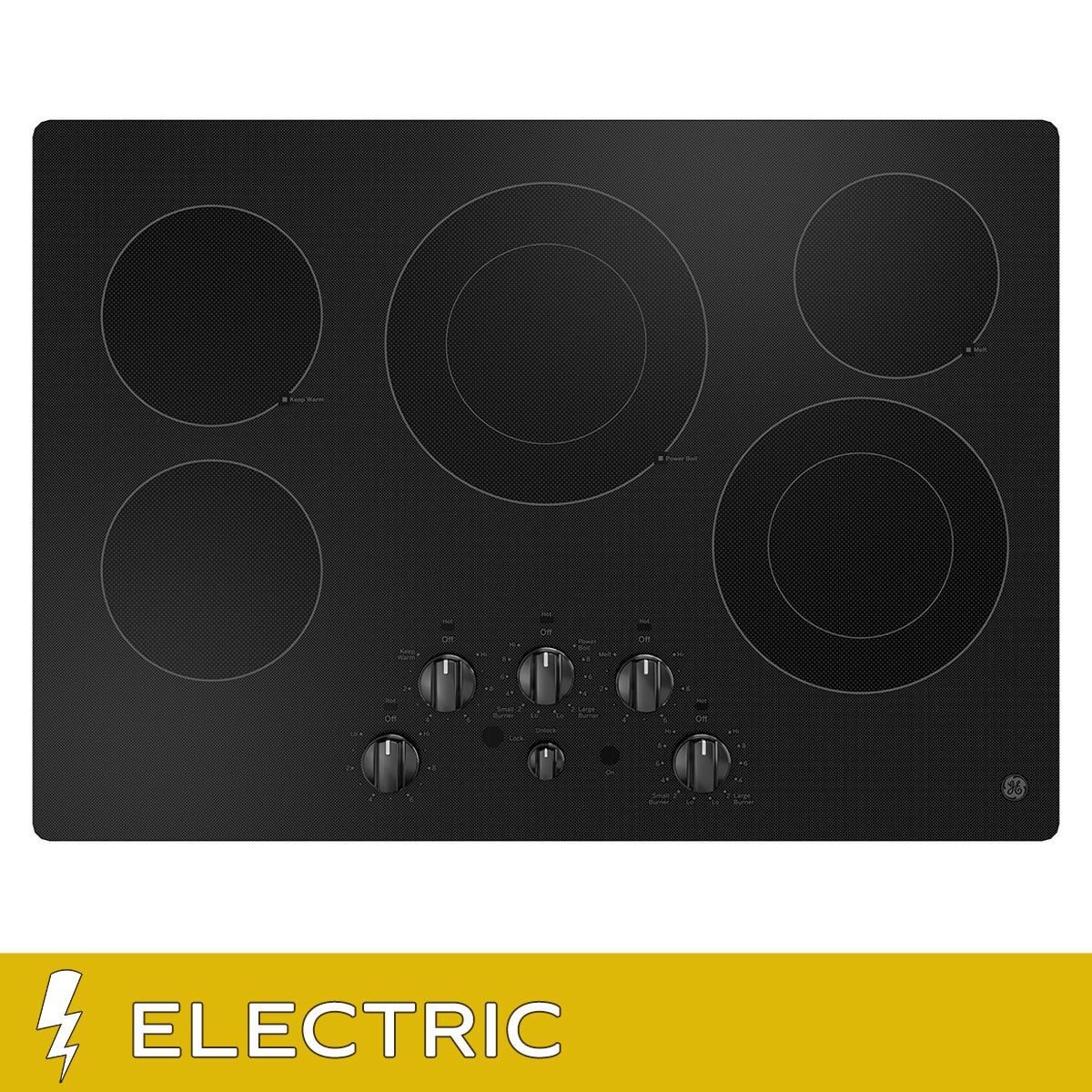 GE 30" ELECTRIC Cooktop with Power Boil, Keep Warm and Melt Settings
