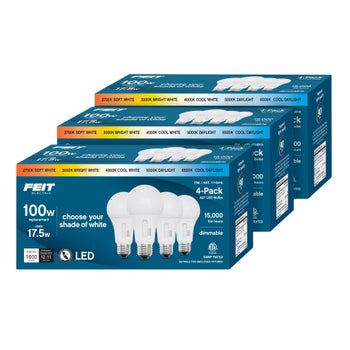Feit Electric 100W Replacement 5-CCT LED A21 Bulbs, 6-pack