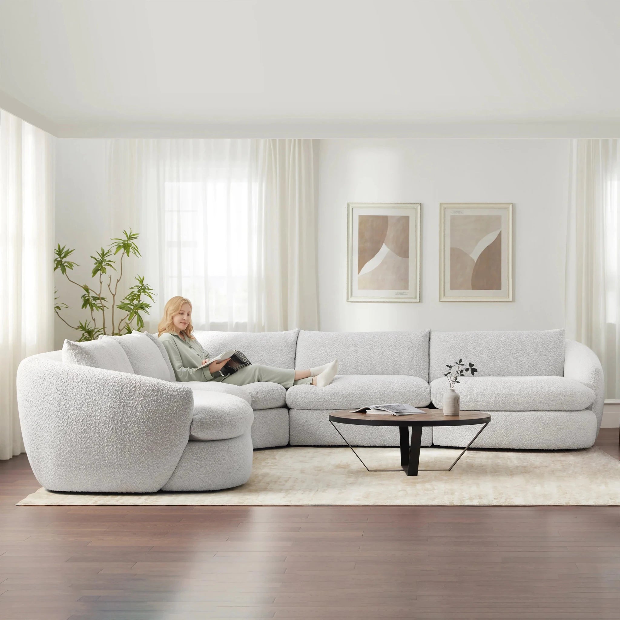 Holley 5 - piece Modular Fabric Sectional - Stu's Home Improvement Outlet