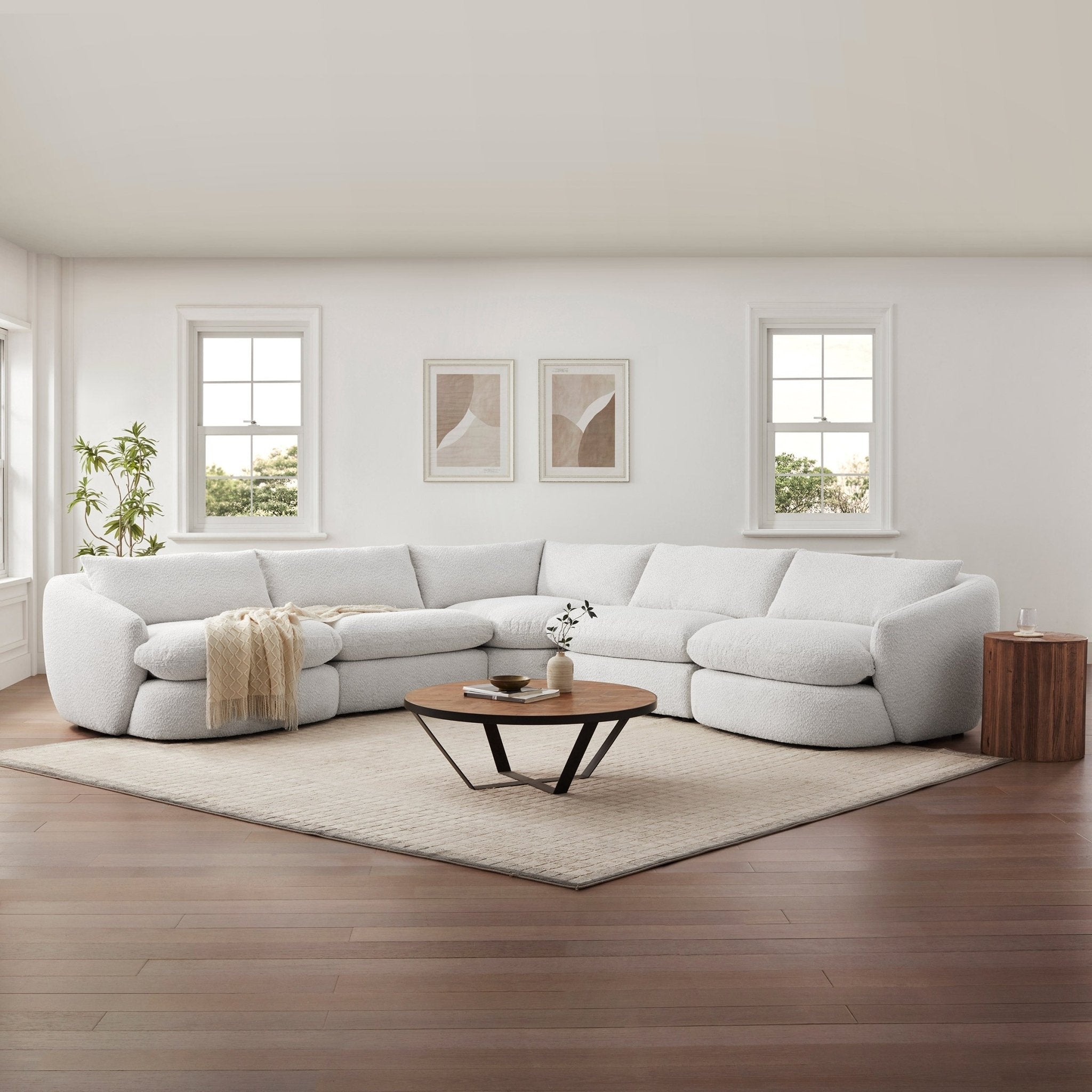 Holley 5 - piece Modular Fabric Sectional - Stu's Home Improvement Outlet