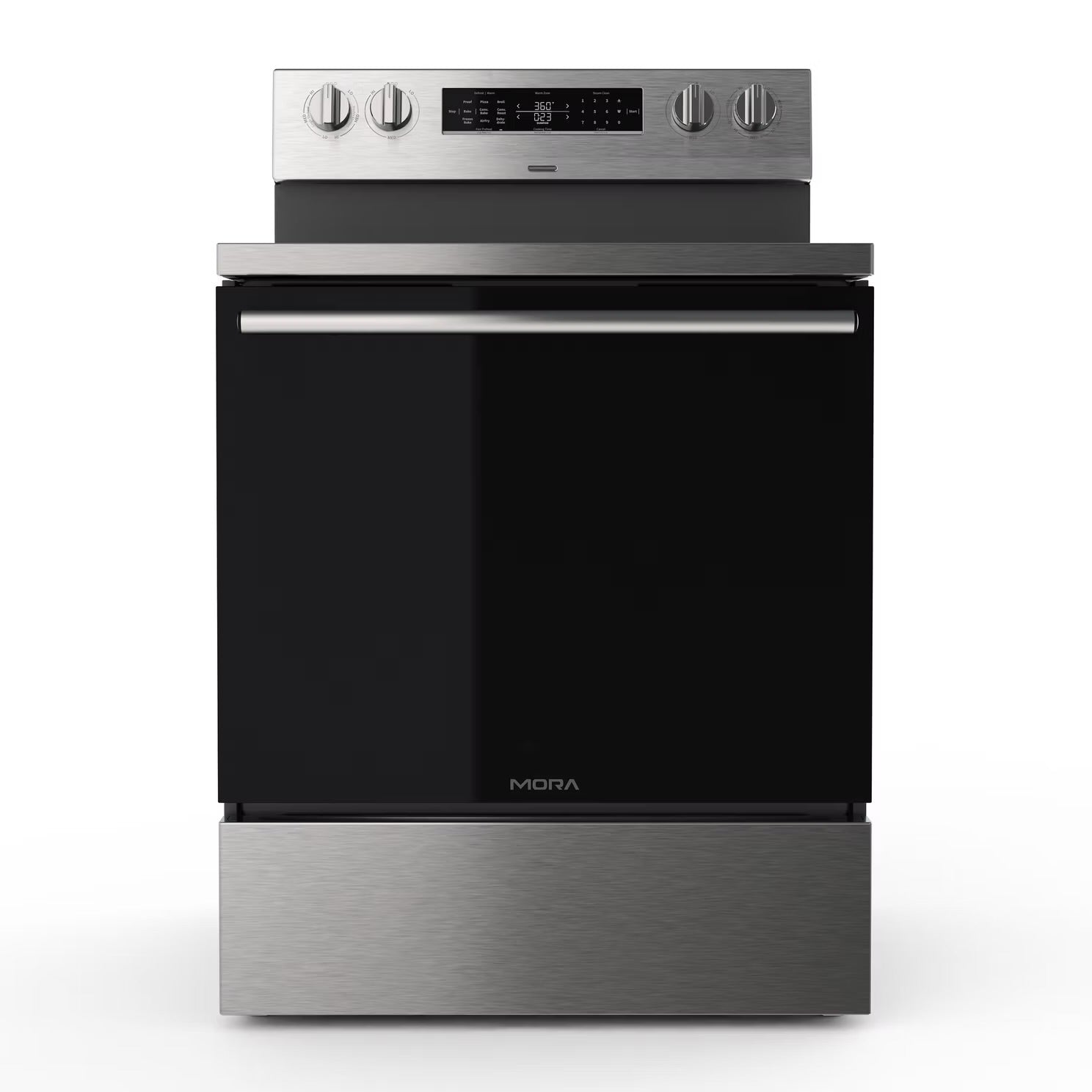 Mora 30” Smooth Surface 5-Element 5.8 cu. ft. Electric Range with Steam Cleaning, Air Fry & Convection  (MBE3502CAS)