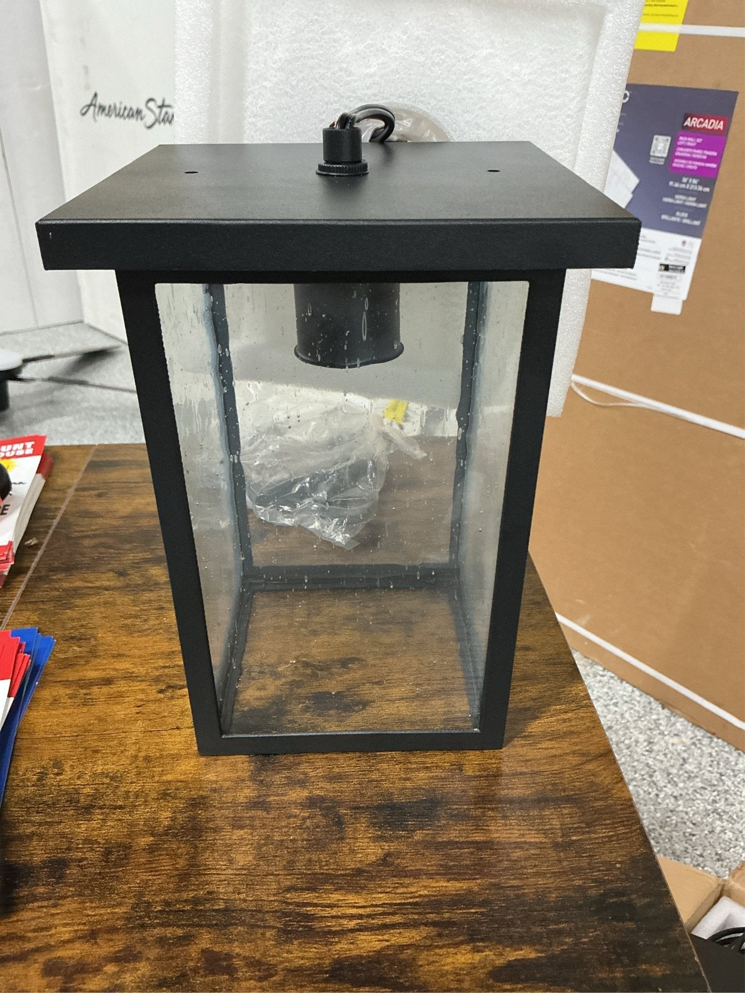 8 in H clear lense Lantern Hanging - Stu's Home Improvement Outlet