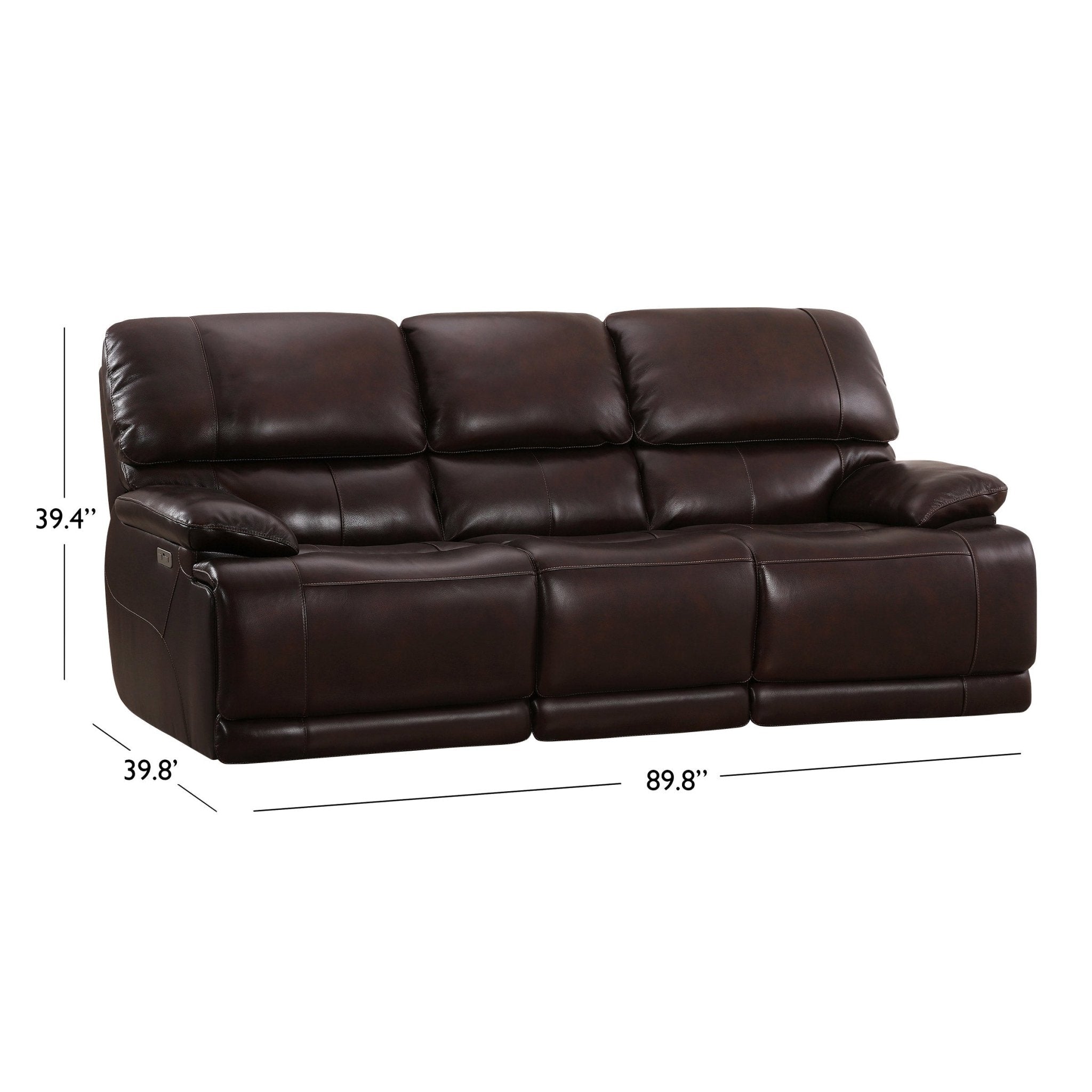 Aleena Leather Power Reclining Sofa with Power Headrest - Stu's Home Improvement Outlet
