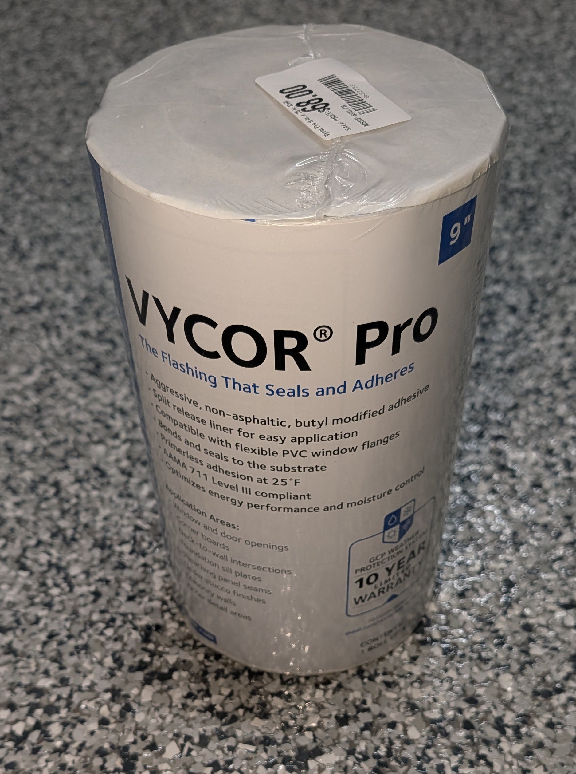 Vycor Pro 9 in. x 75 ft. Roll Fully-Adhered Butyl Flashing Tape (56 sq. ft.)