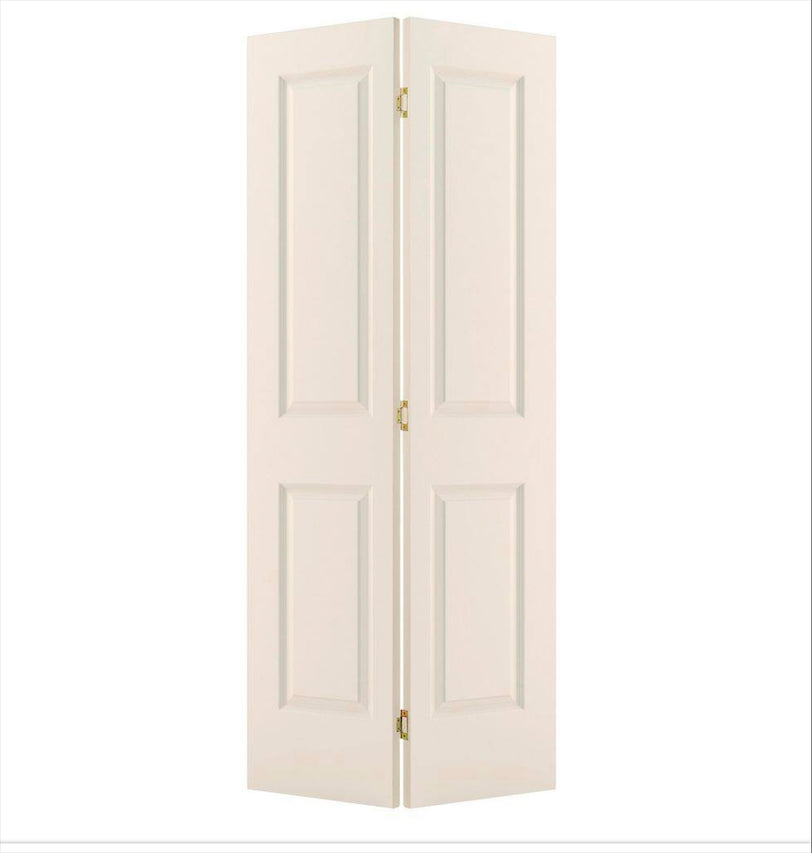 36 in. x 80 in. 2 Panel Carrara Primed Hollow Core White Smooth Molded Single Bi-Fold Interior Door