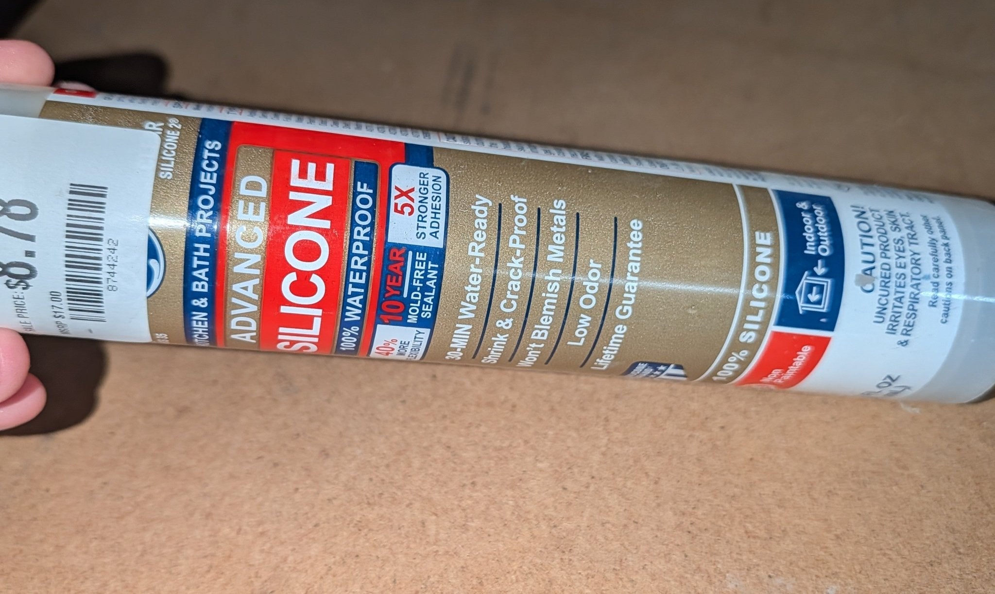 GE Advanced Silicone 2 Caulk 10.1 oz Kitchen and Bath Sealant Clear - Stu's Home Improvement Outlet