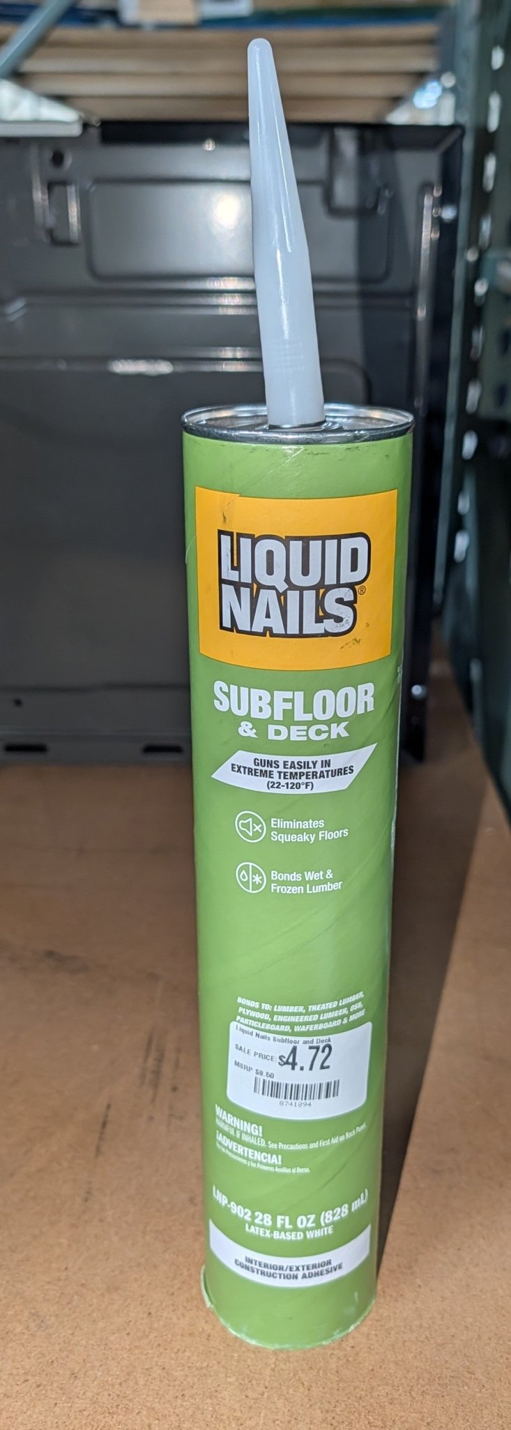 Liquid Nails Subfloor and Deck 28 oz. Tan Low VOC Construction Adhesive - Stu's Home Improvement Outlet