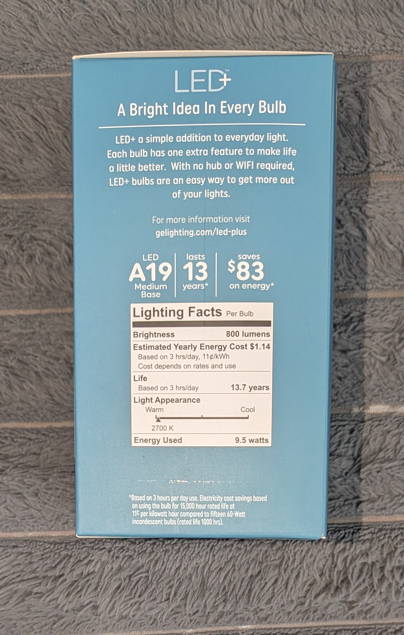 GE LED+ Color 60-Watt EQ A19 Full Spectrum Medium Base (e-26) Dimmable LED General Purpose Light Bulb