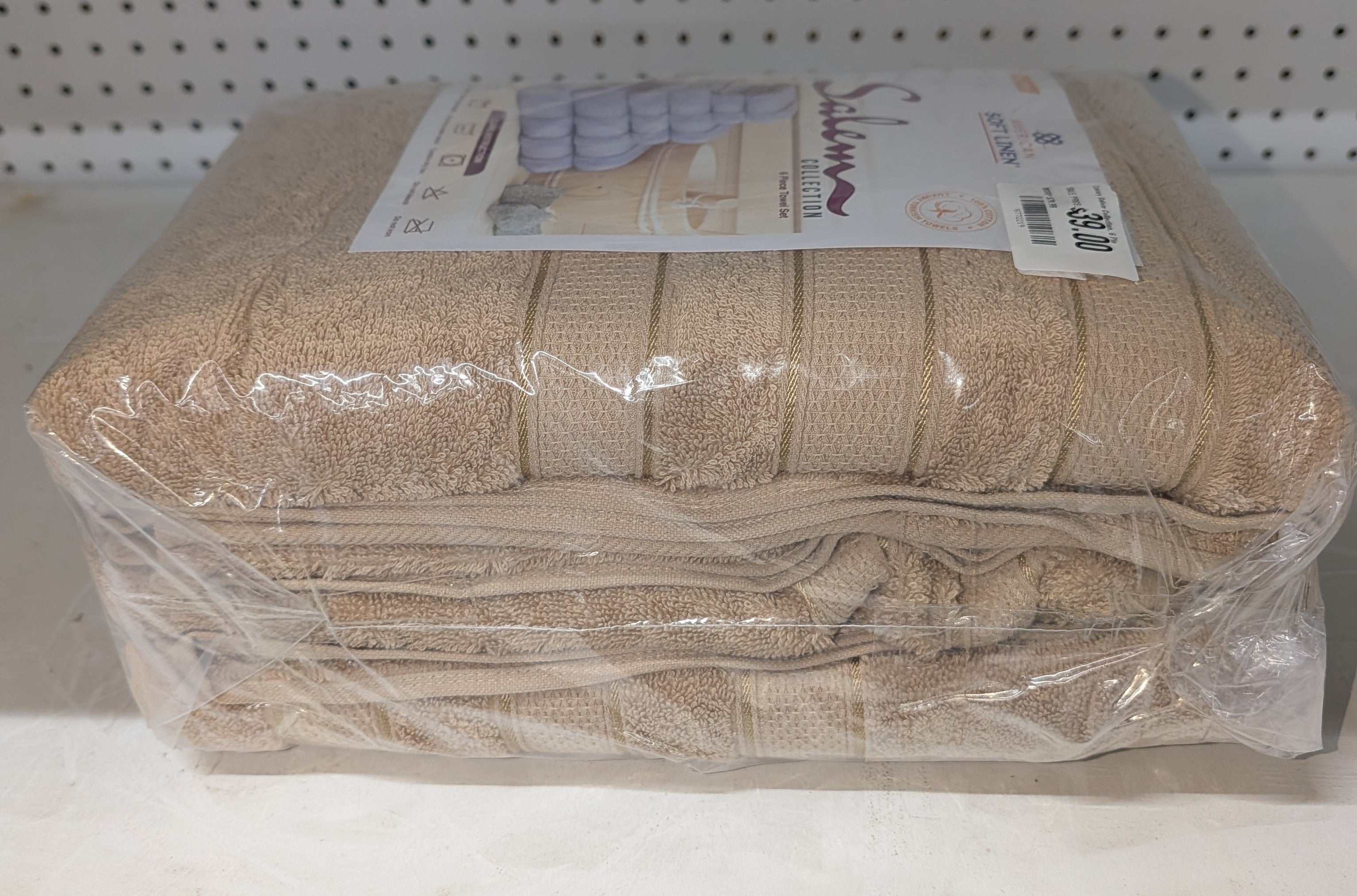 Luxury Salem Collection, 6 Piece Bath Towel Set, Sand Taupe