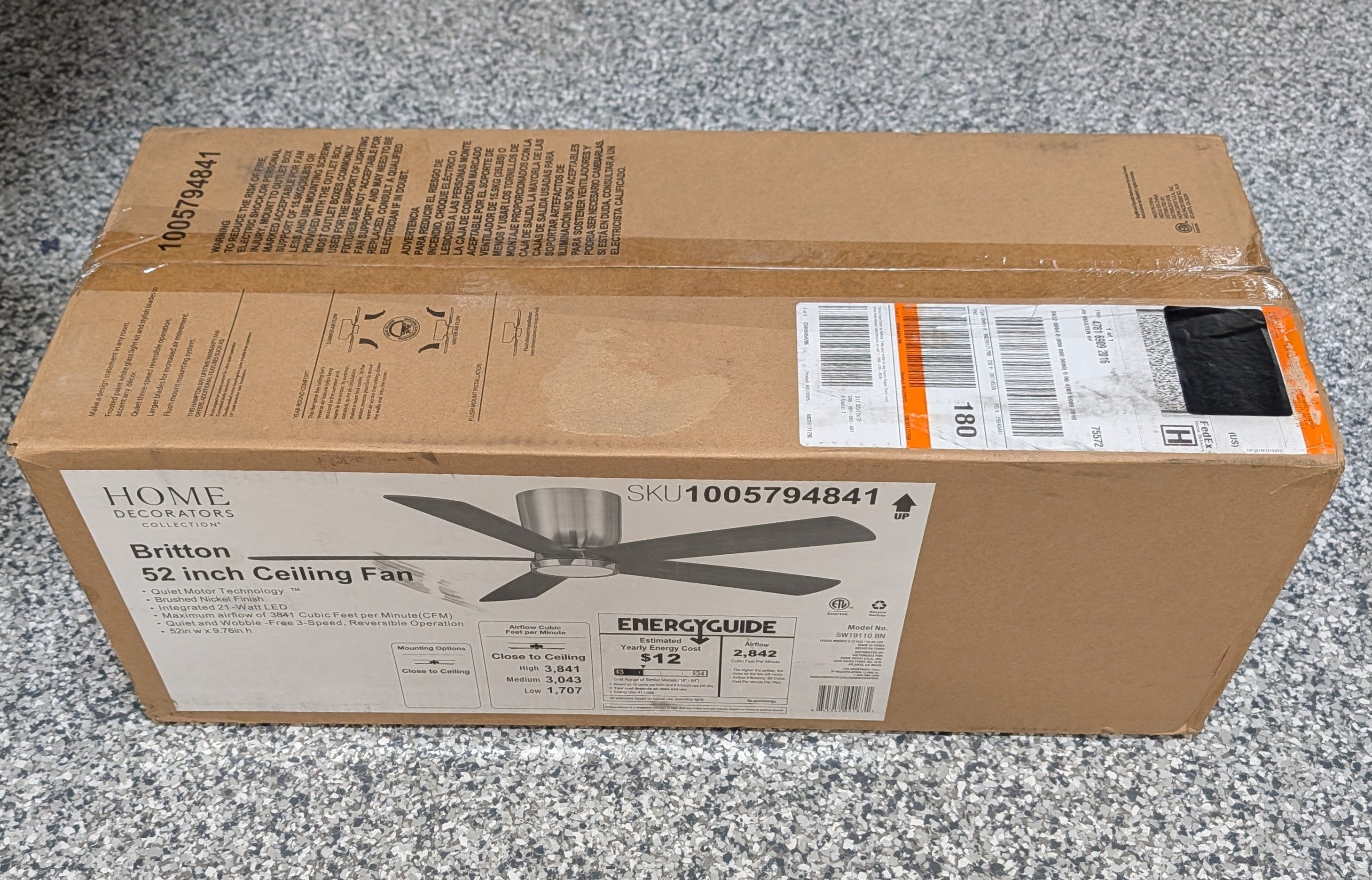 Britton 52 in. Integrated LED Indoor Brushed Nickel Ceiling Fan with Light Kit and Remote Control