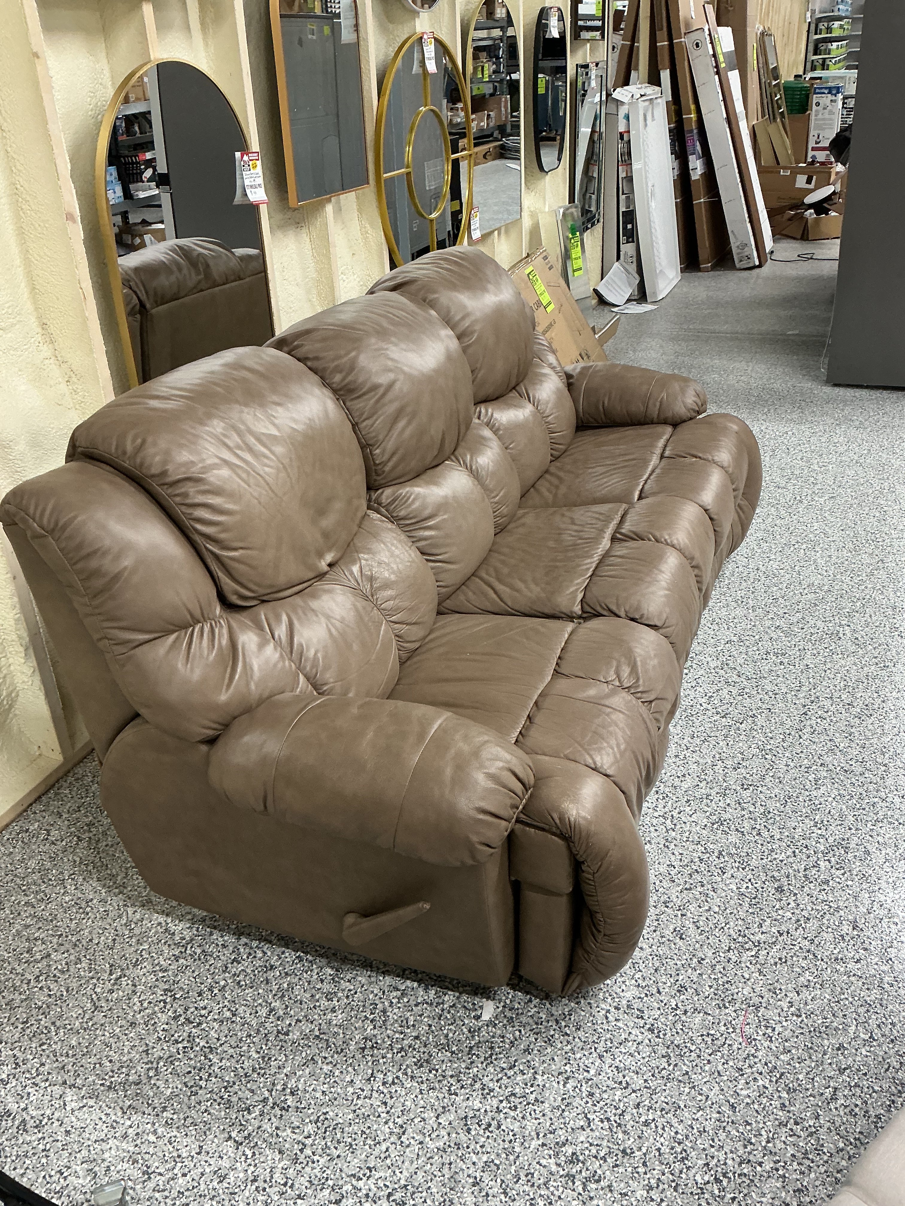 Brown Reclining Sofa – Plush Comfort 3-Seater