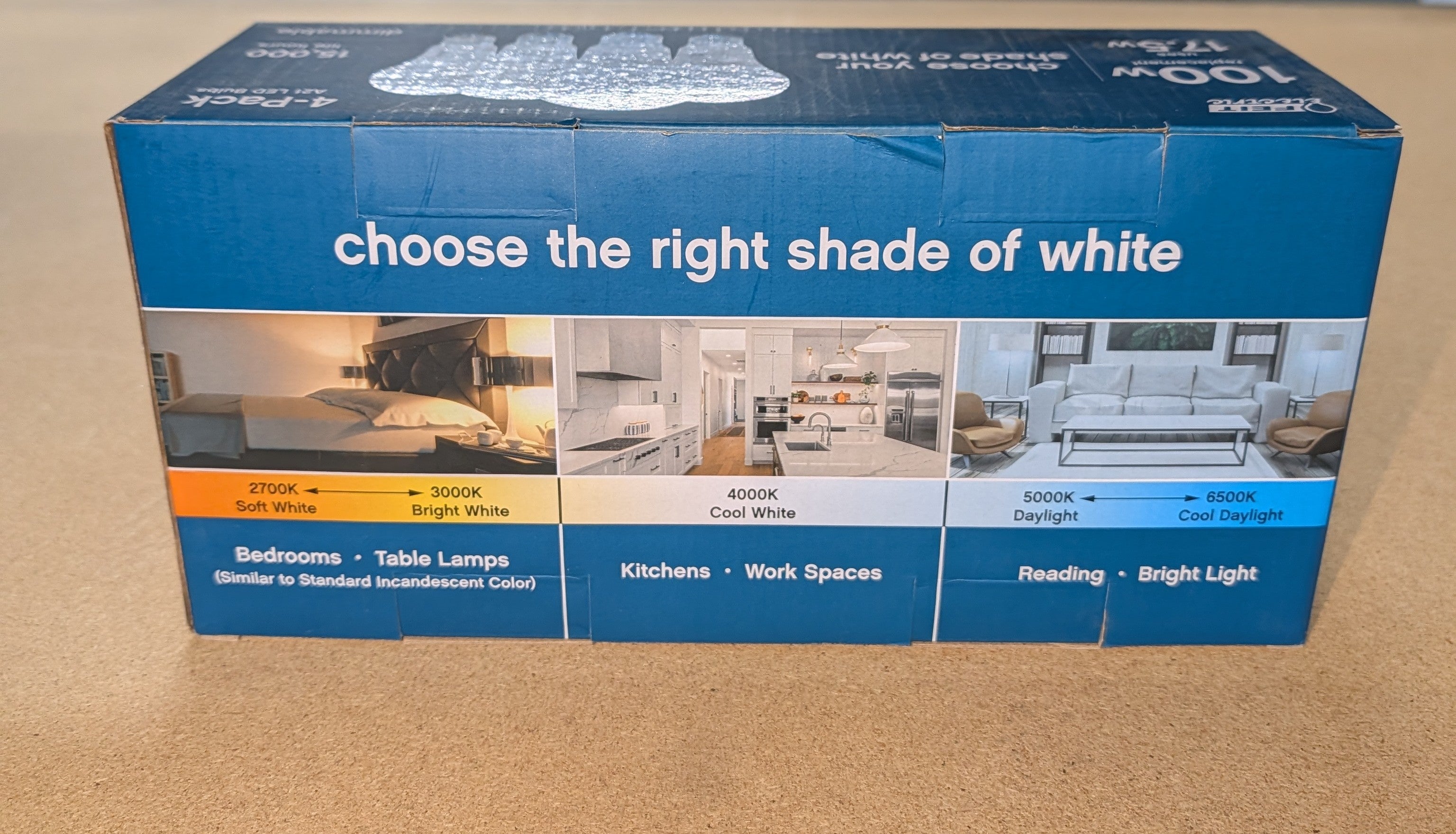 Feit Electric 100W Replacement 5-CCT LED A21 Bulbs, 4-pack