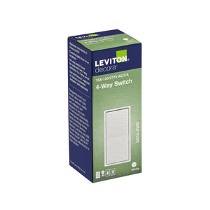Leviton Decora 15 amps Four Pole 4 - Way / Rocker Switch White 1 pk - Stu's Home Improvement Outlet