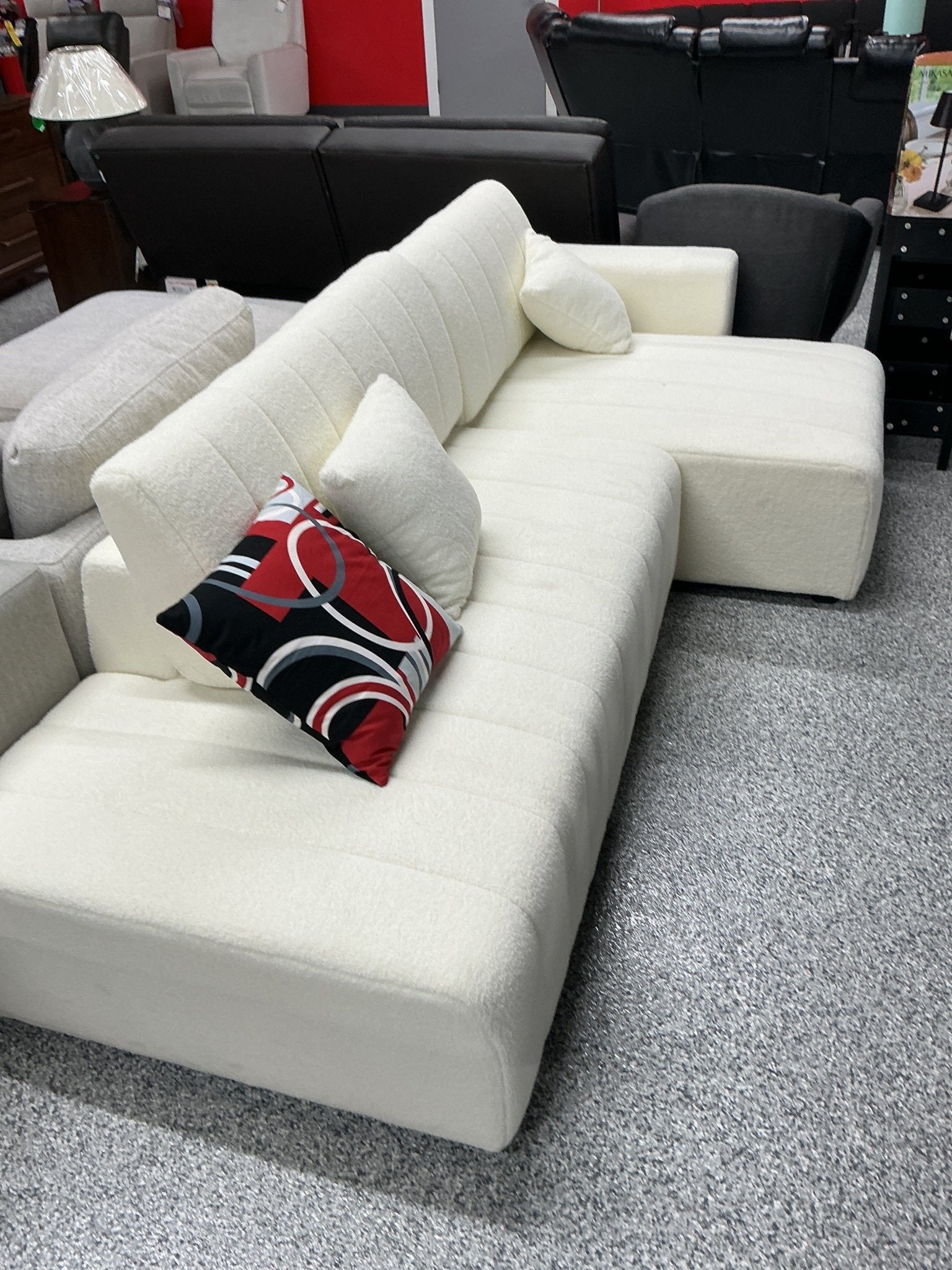White plush 2 - piece sofa - Stu's Home Improvement Outlet