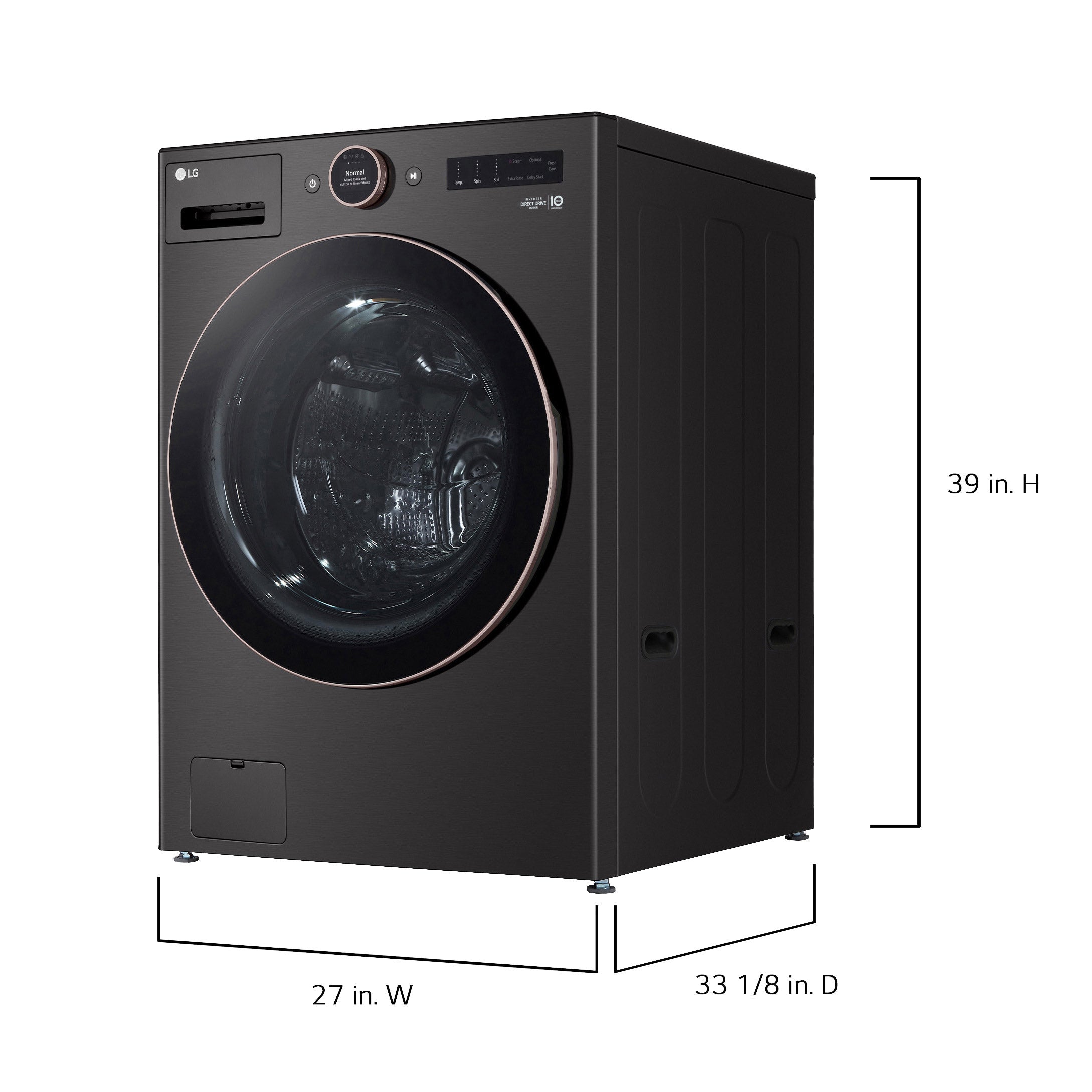 LG 5.0 cu. ft. Mega Capacity Smart Front Load Washer with Turbowash 360 and AI DD Built-In Intelligence